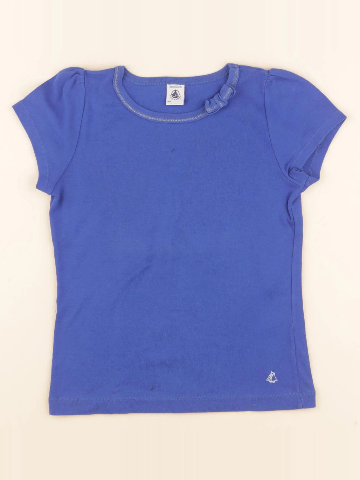 Petit Bateau - tee-shirt bleu - 8 ans
