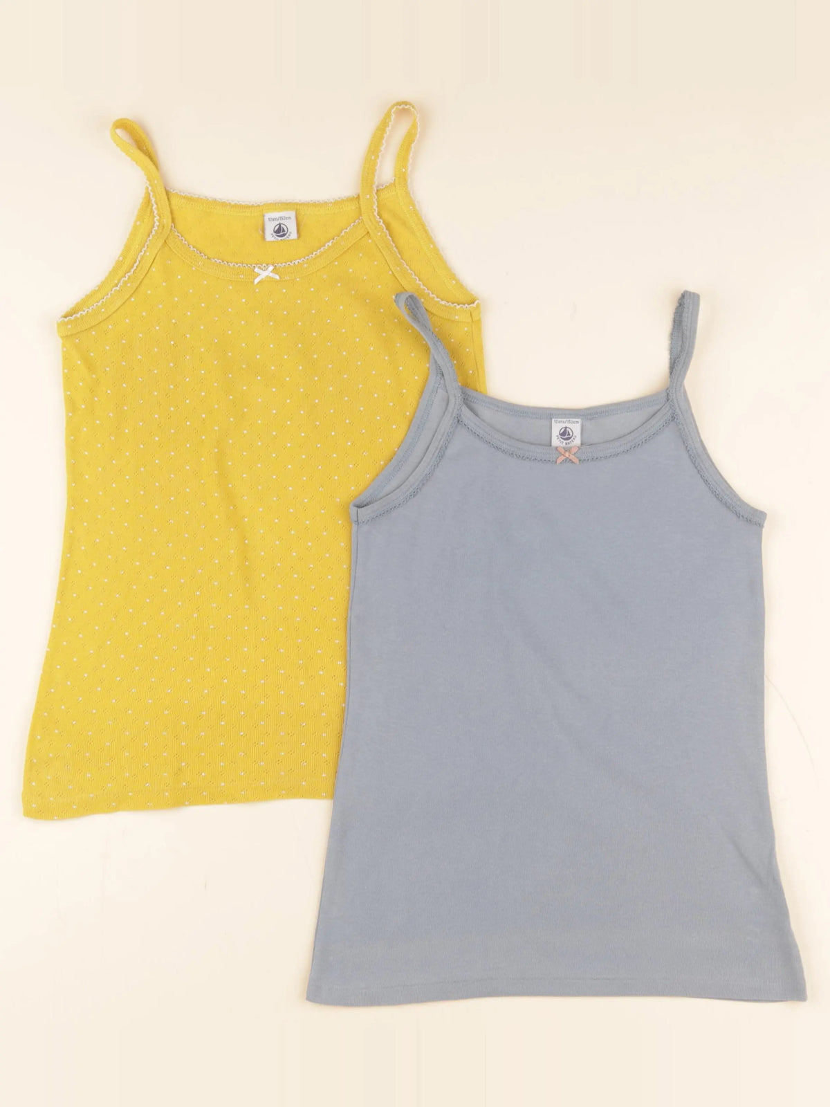 Petit Bateau - lot de 2 maillots de corps jaune - 12 ans