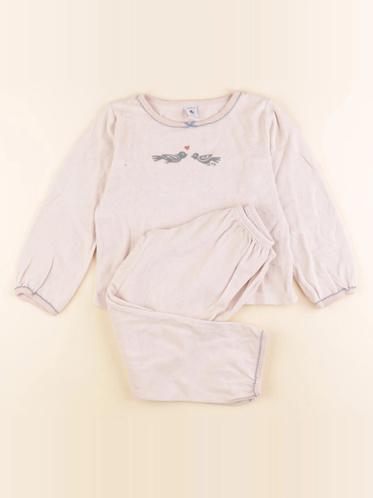 Petit Bateau - pyjama velours rose - 4 ans