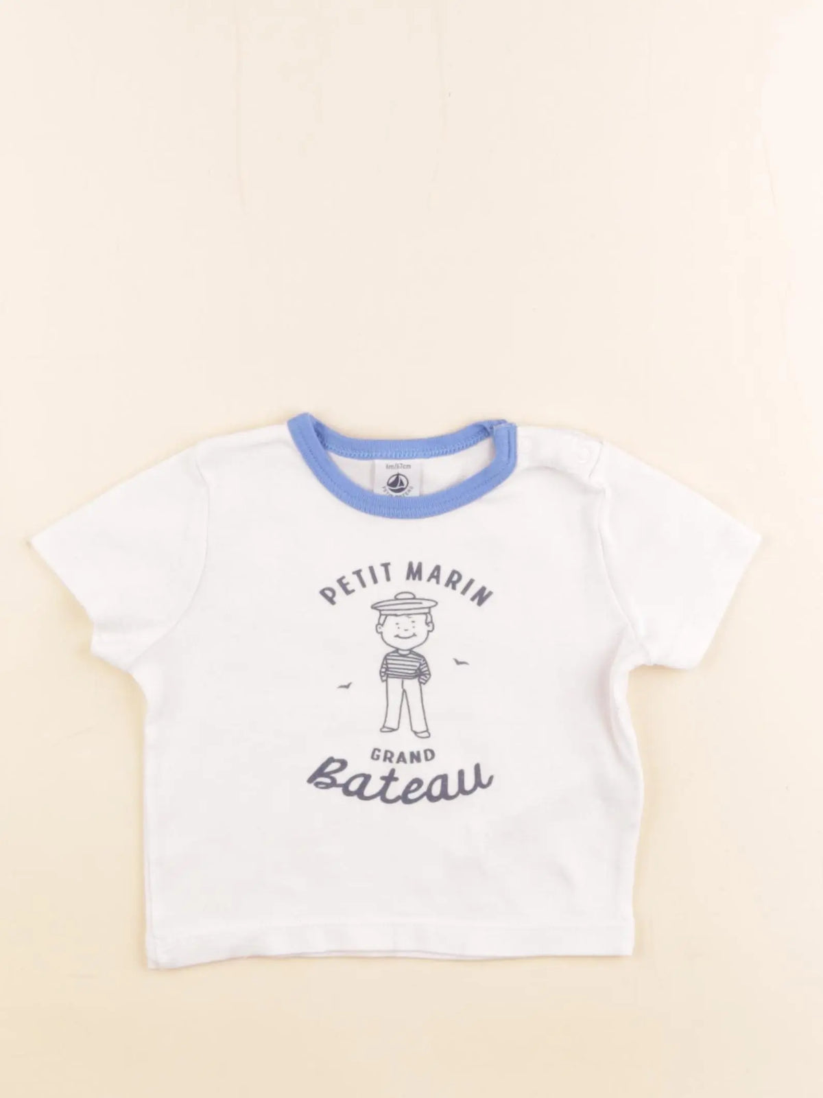 Petit Bateau - tee-shirt blanc - 6 mois