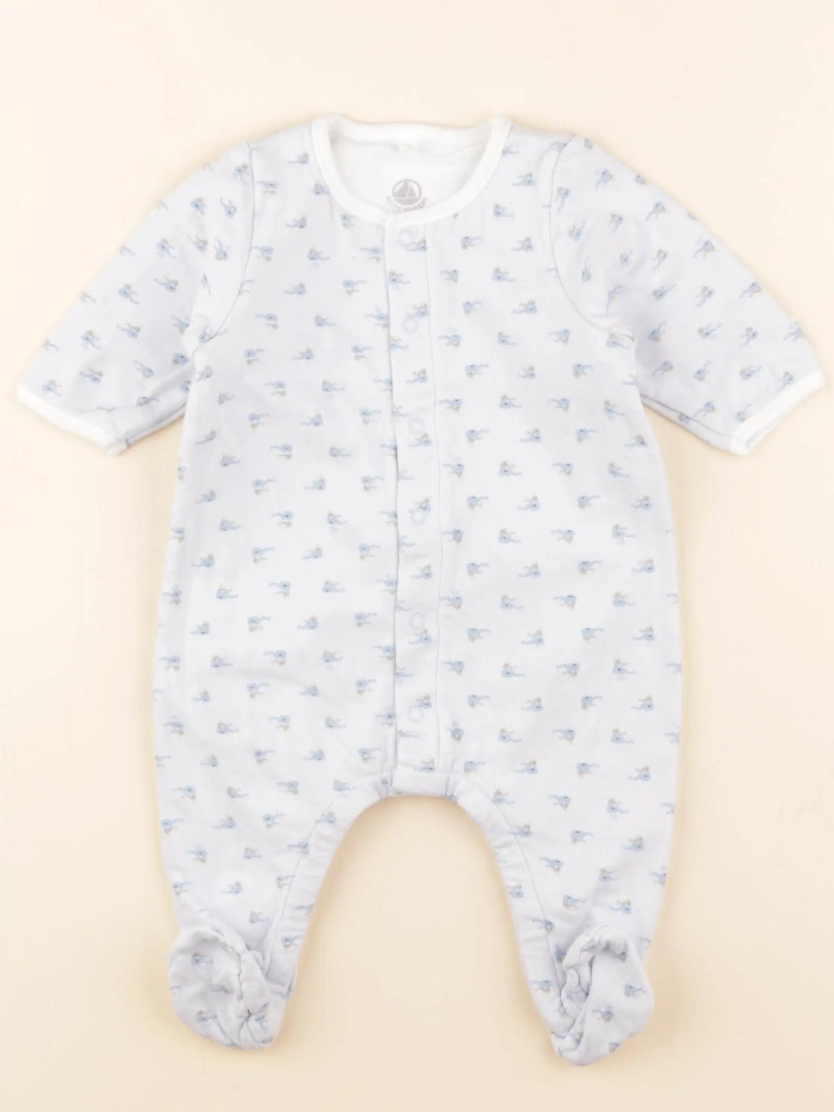 Petit Bateau - pyjama coton bleu - 3 mois