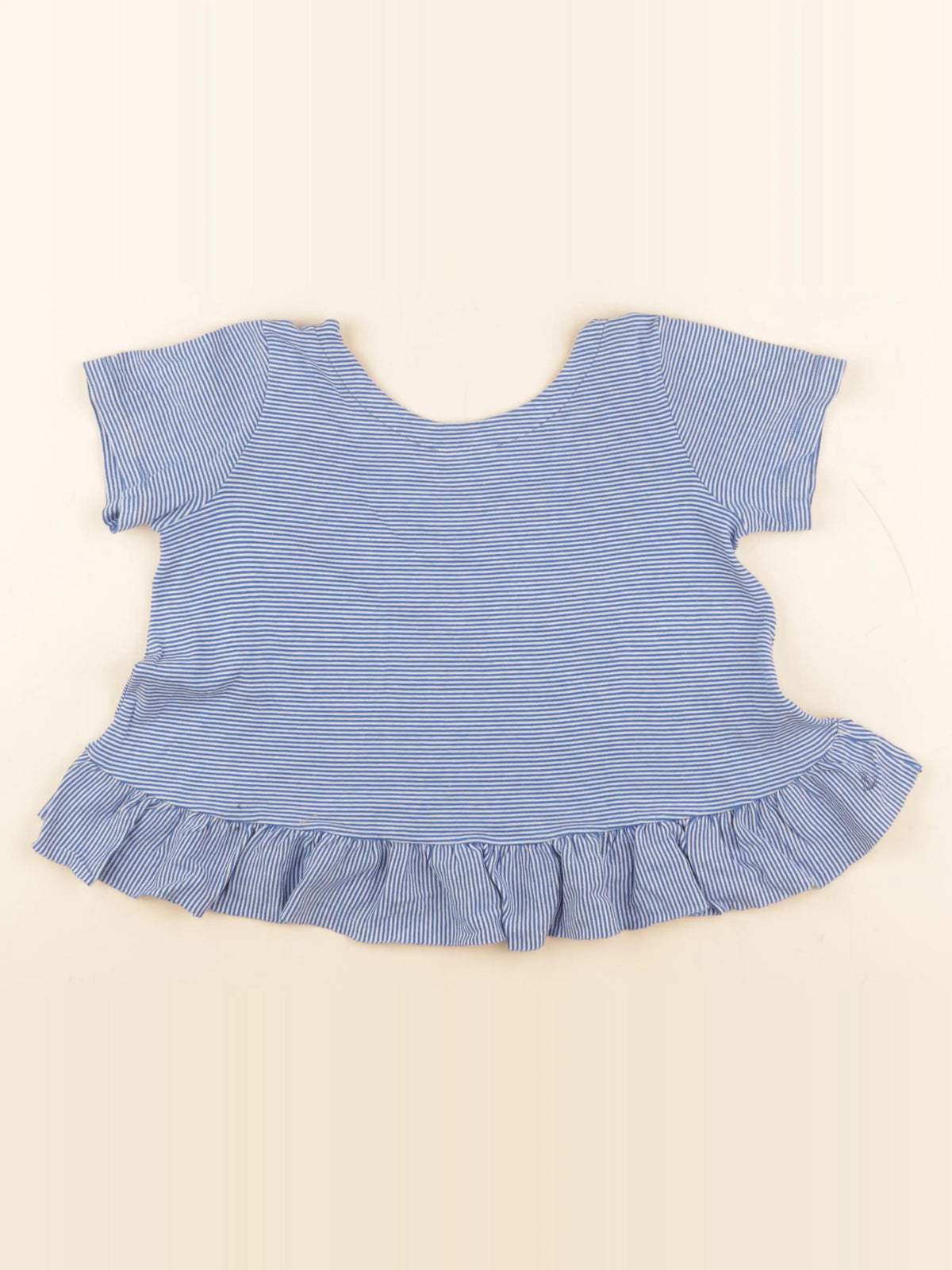 Petit Bateau - tee-shirt blanc, bleu - 8 ans