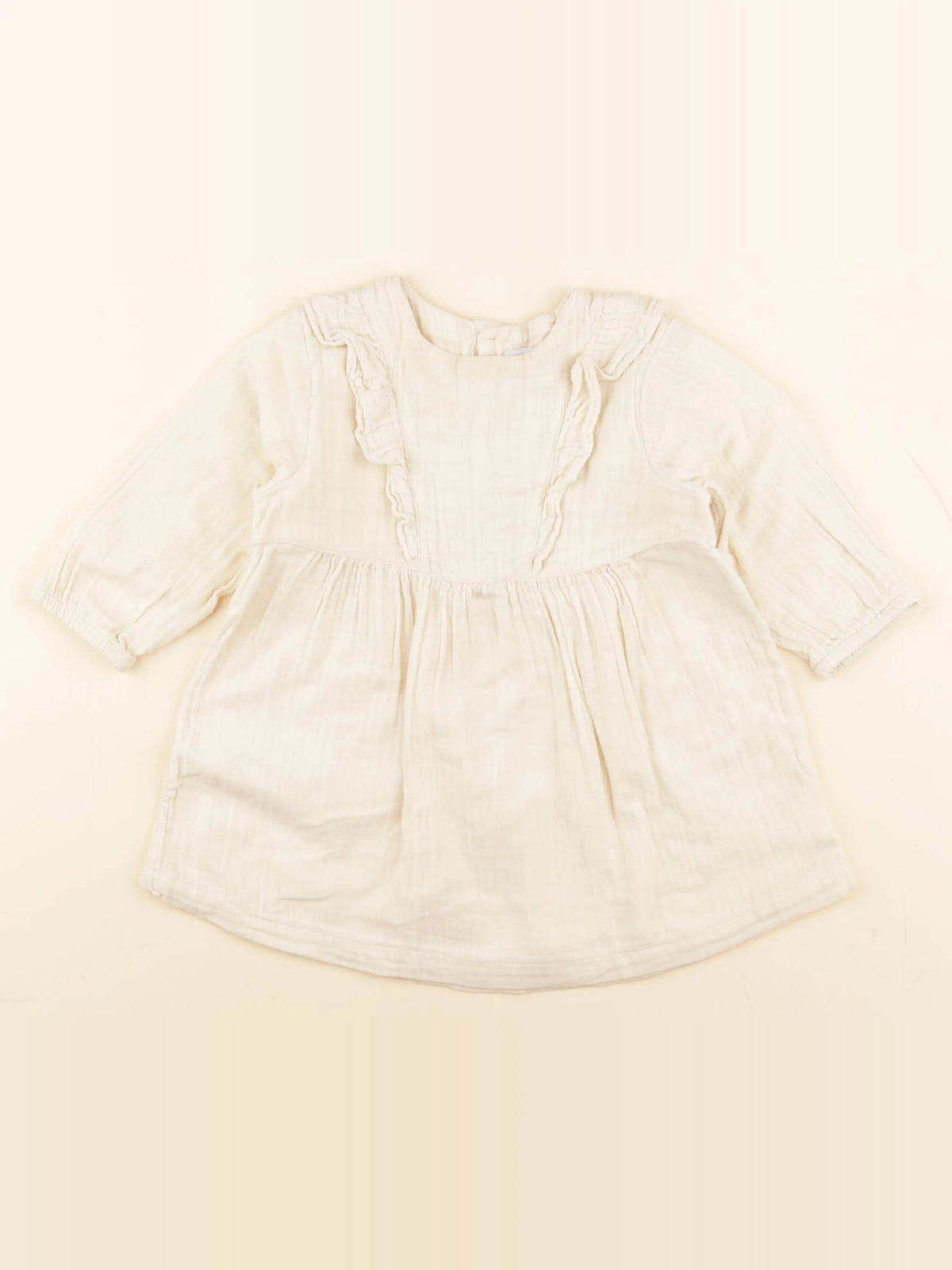 Petit Bateau - robe beige - 18 mois