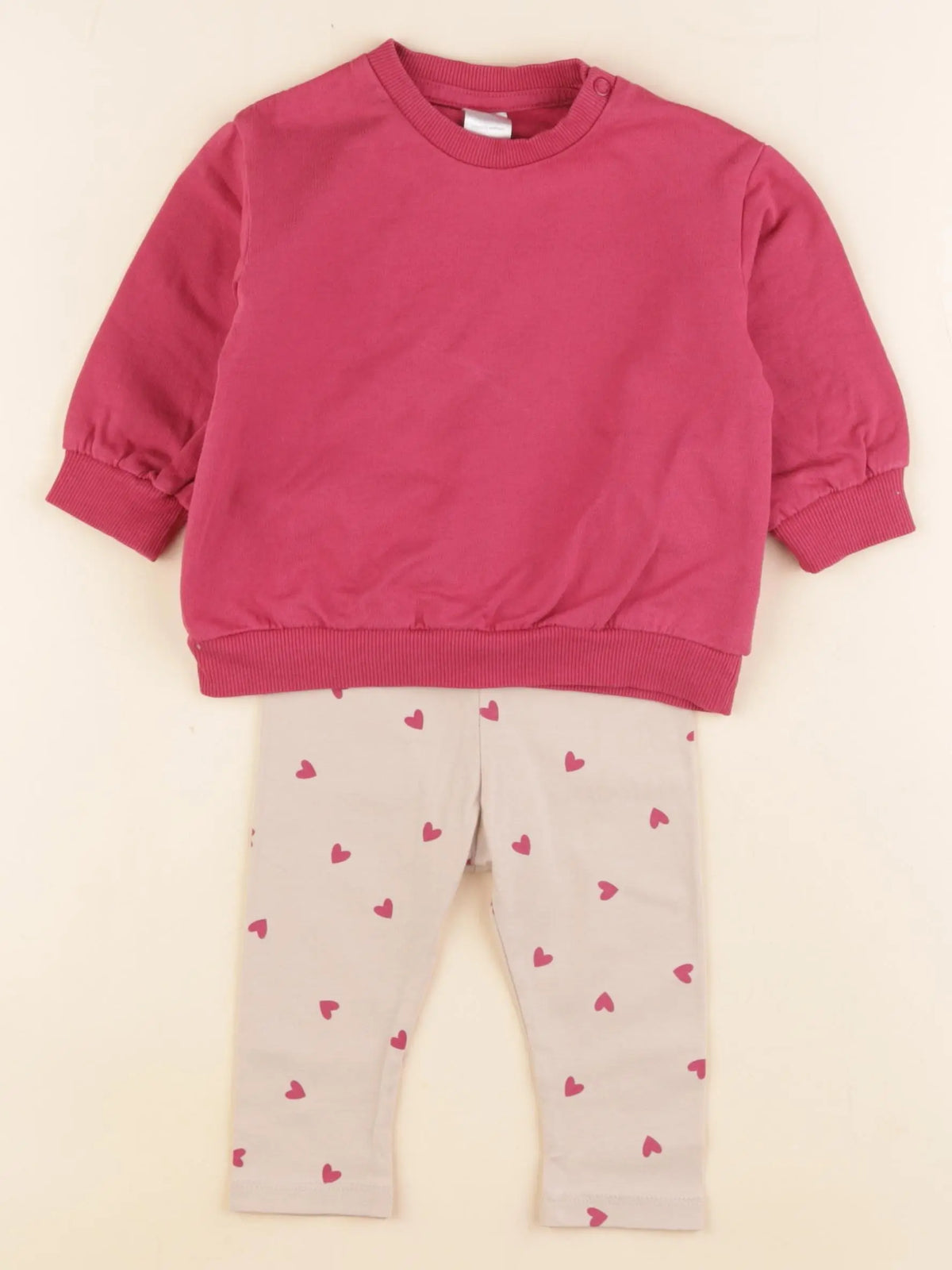 H&M - ensemble rose, beige - 4/6 mois