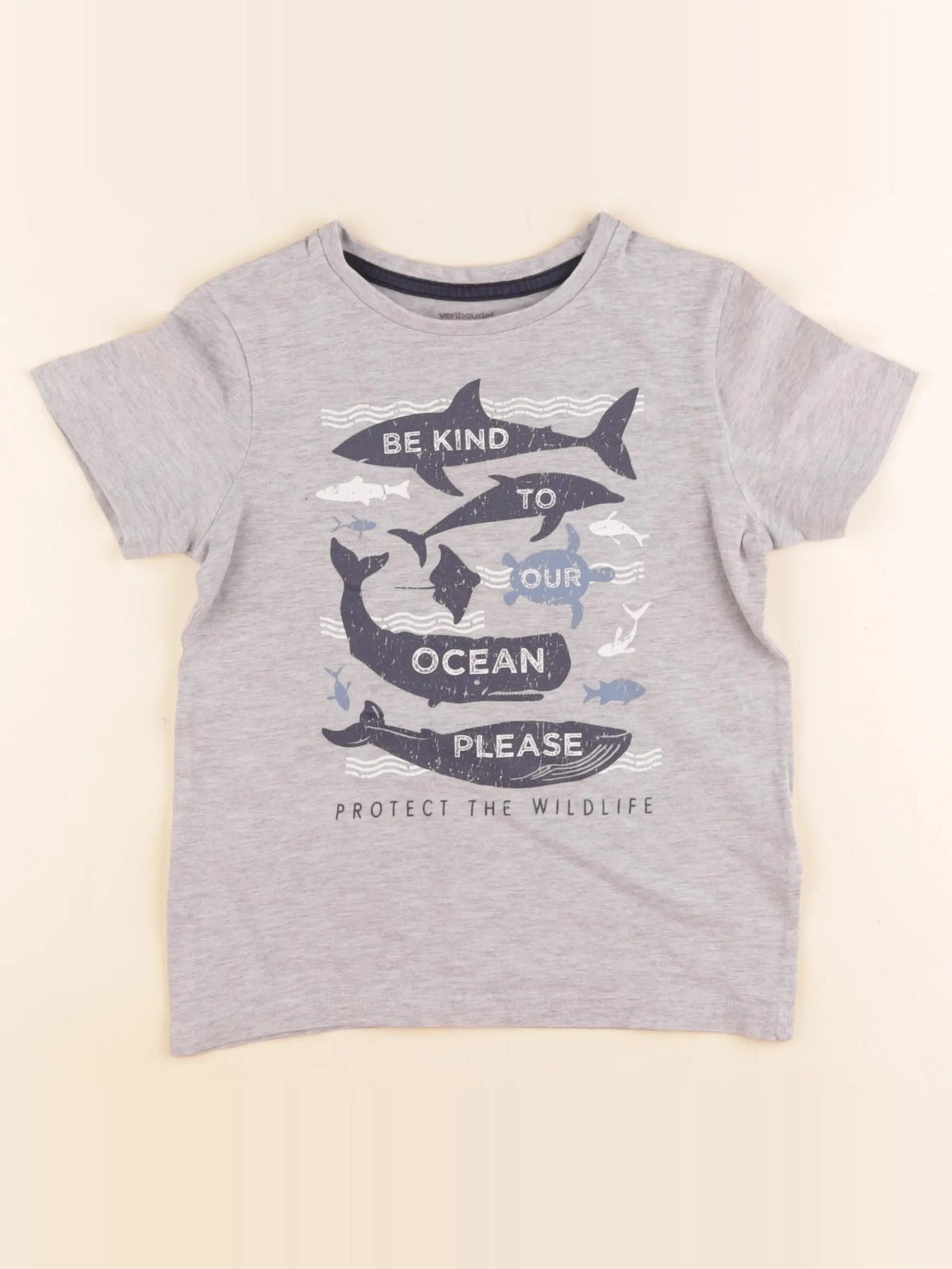 Vertbaudet - tee-shirt gris - 6 ans