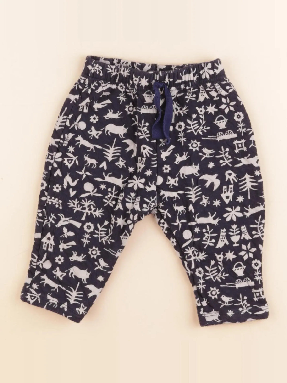 Petit Bateau - pantalon bleu - 12 mois