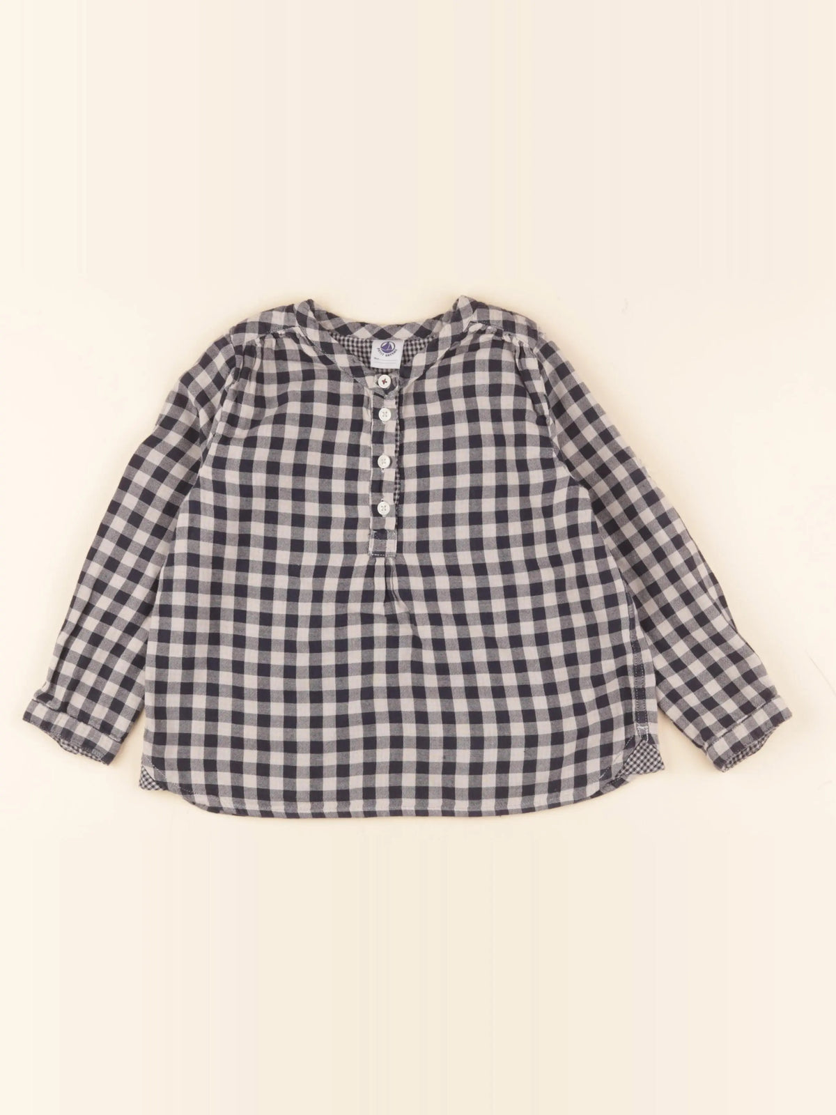 Petit Bateau - blouse bleu, beige - 4 ans