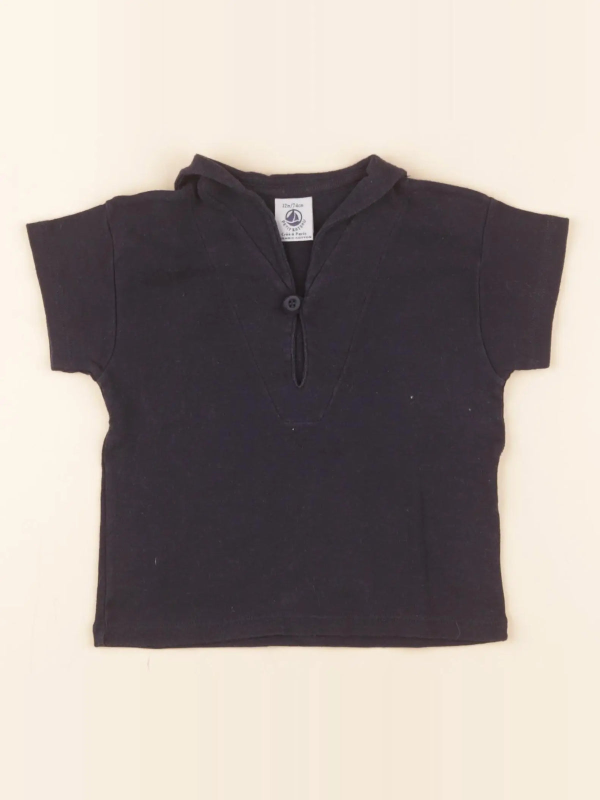 Petit Bateau - tee-shirt bleu - 12 mois