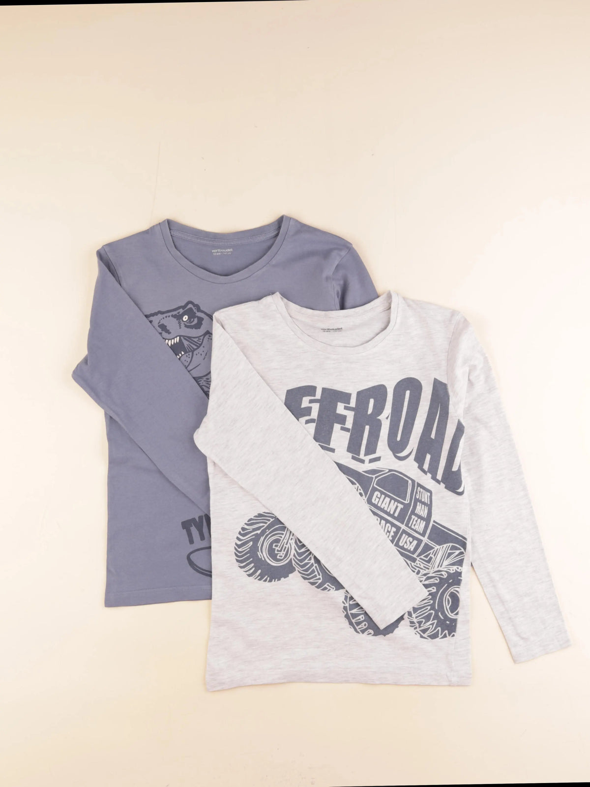 Vertbaudet - lot de 2 tee-shirts bleu, gris - 10 ans