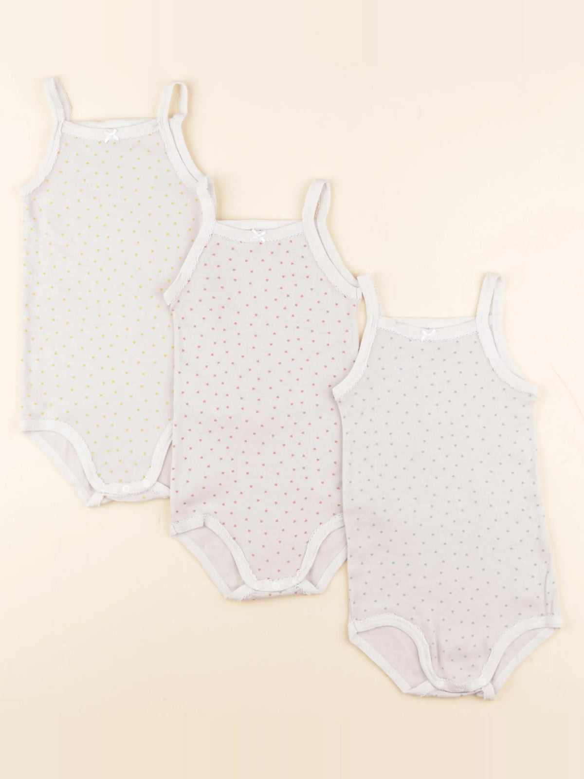 Petit Bateau - lot de 3 bodies en coton gris - 24 mois