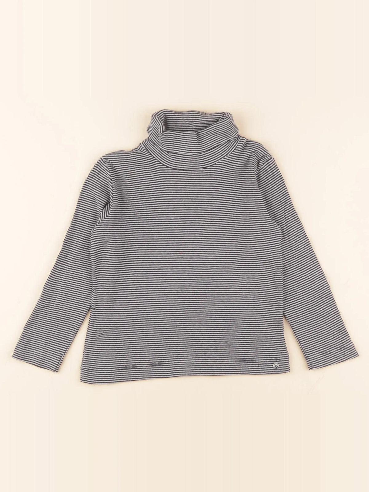 Petit Bateau - sous-pull bleu, blanc - 4 ans