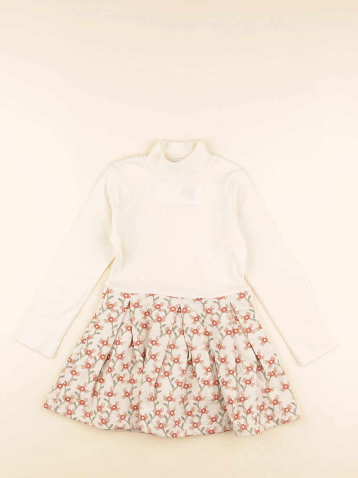 Petit Bateau - robe beige - 5 ans