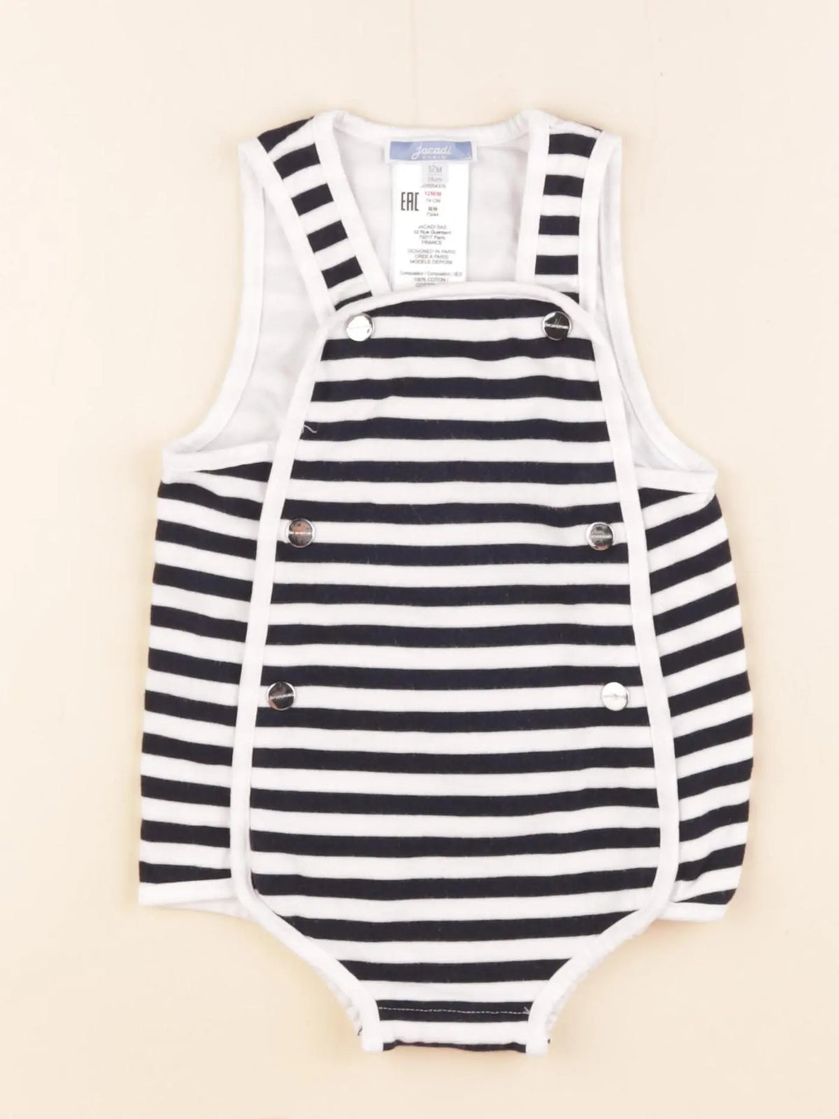 Jacadi - combinaison blanc, bleu - 12 mois