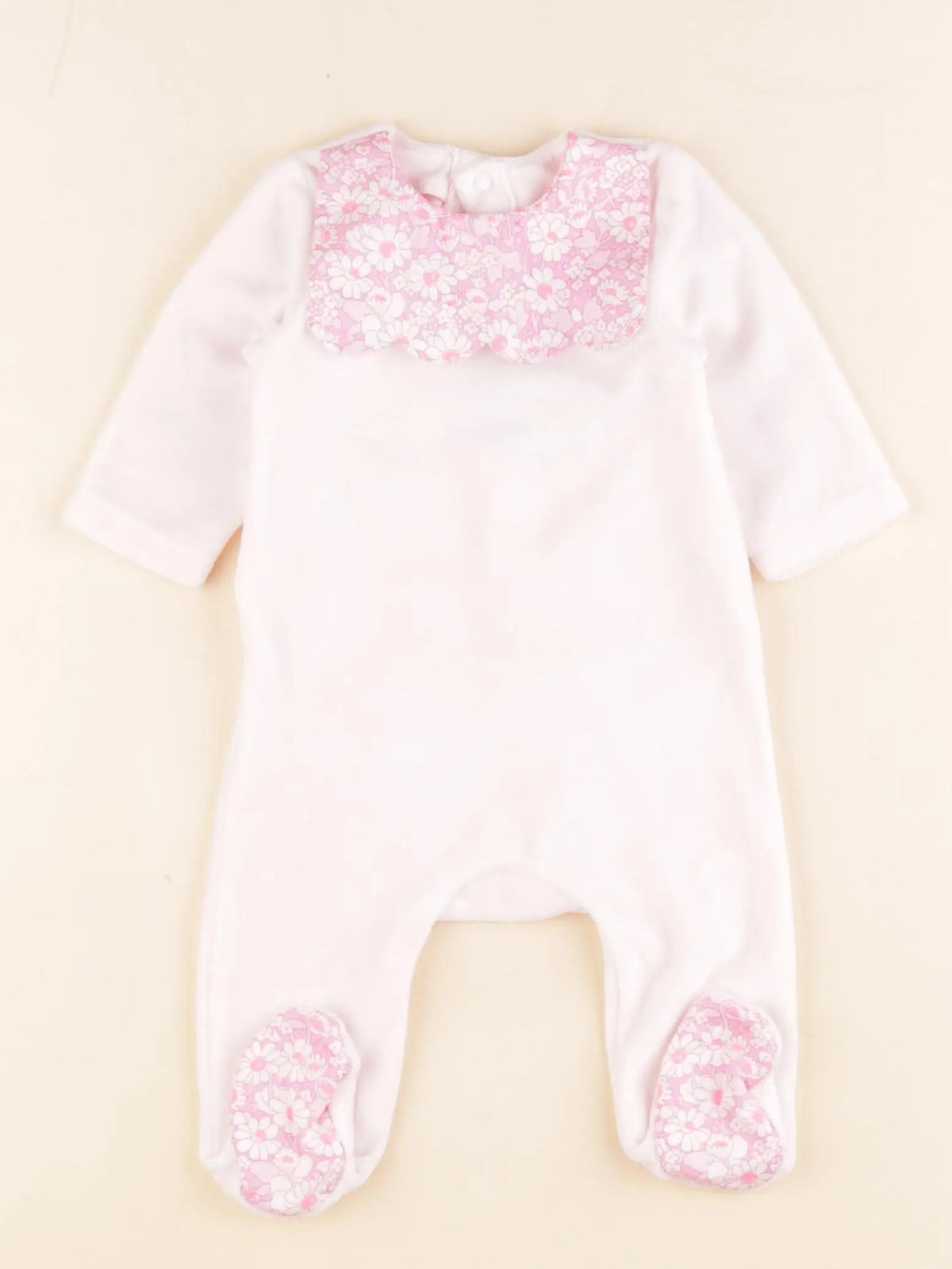 Jacadi - pyjama liberty velours rose - 3 mois