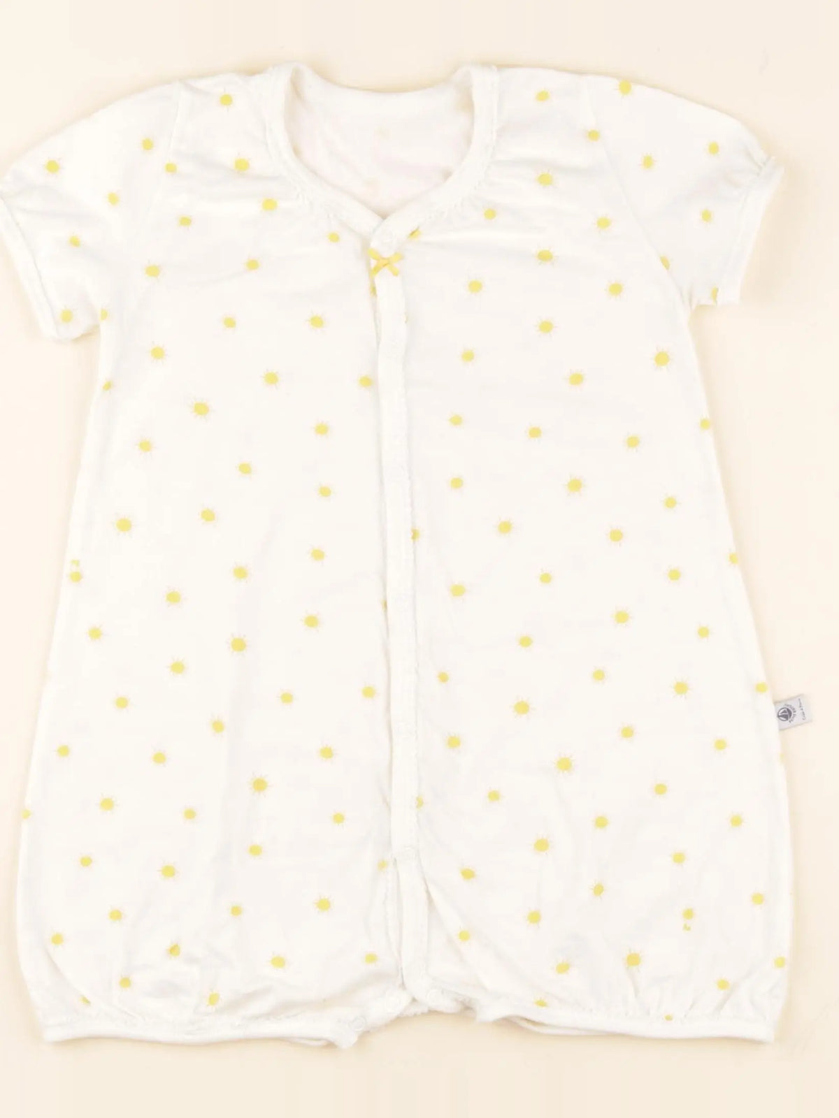 Petit Bateau - pyjama coton jaune, blanc - 3 ans