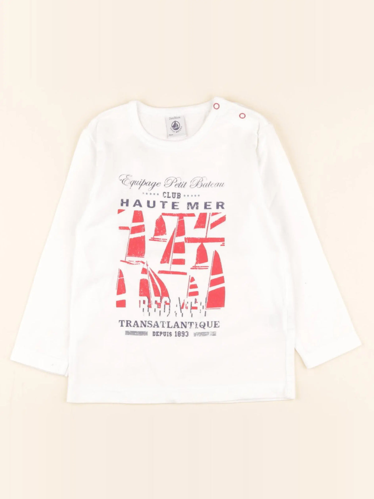 Petit Bateau - tee-shirt blanc - 24 mois