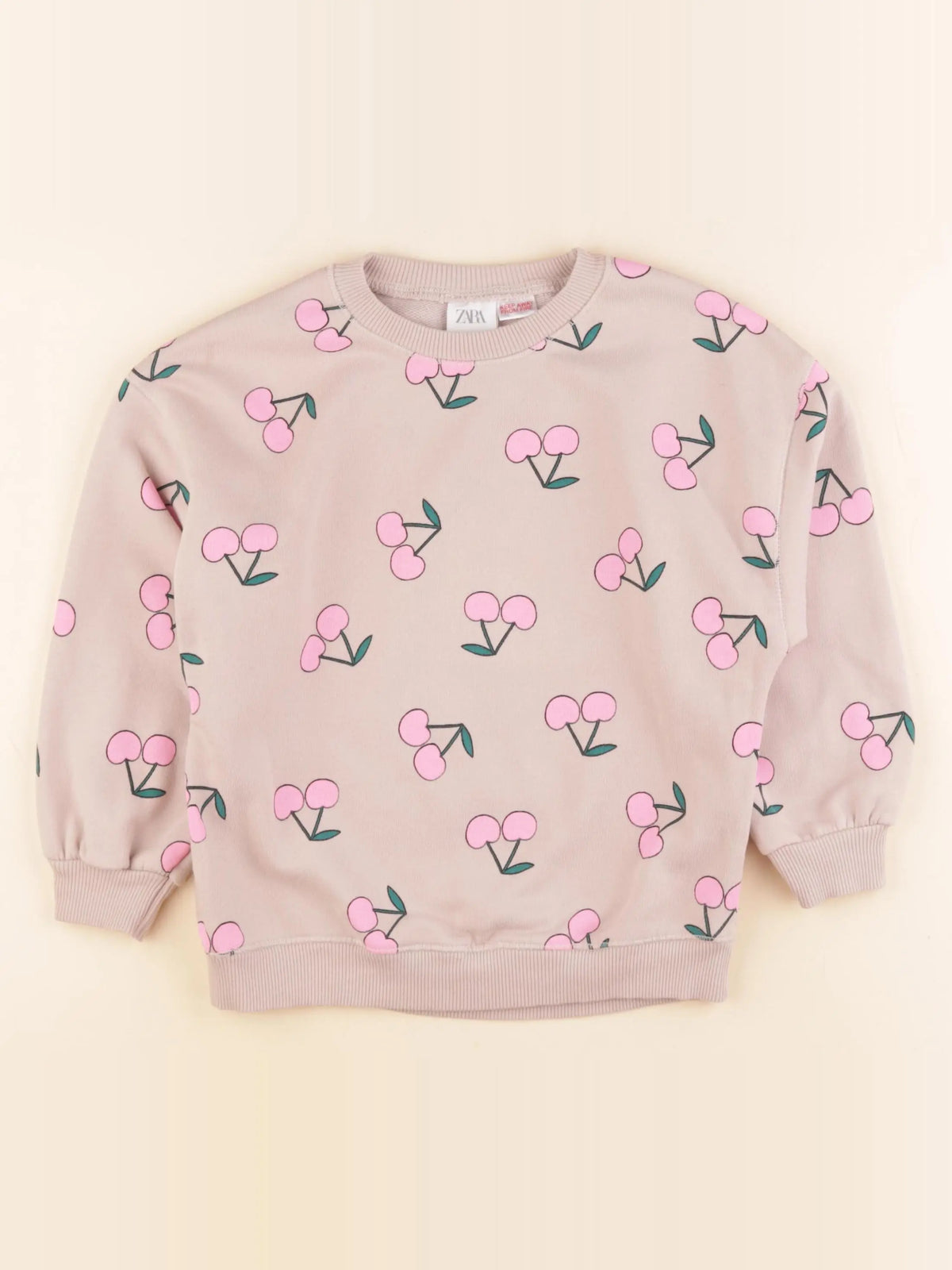 Zara - sweat beige, rose - 6 ans