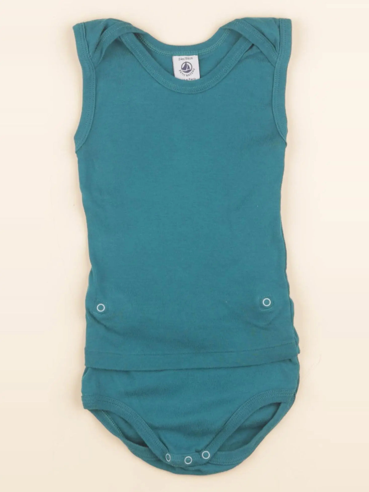 Petit Bateau - body bleu - 24 mois