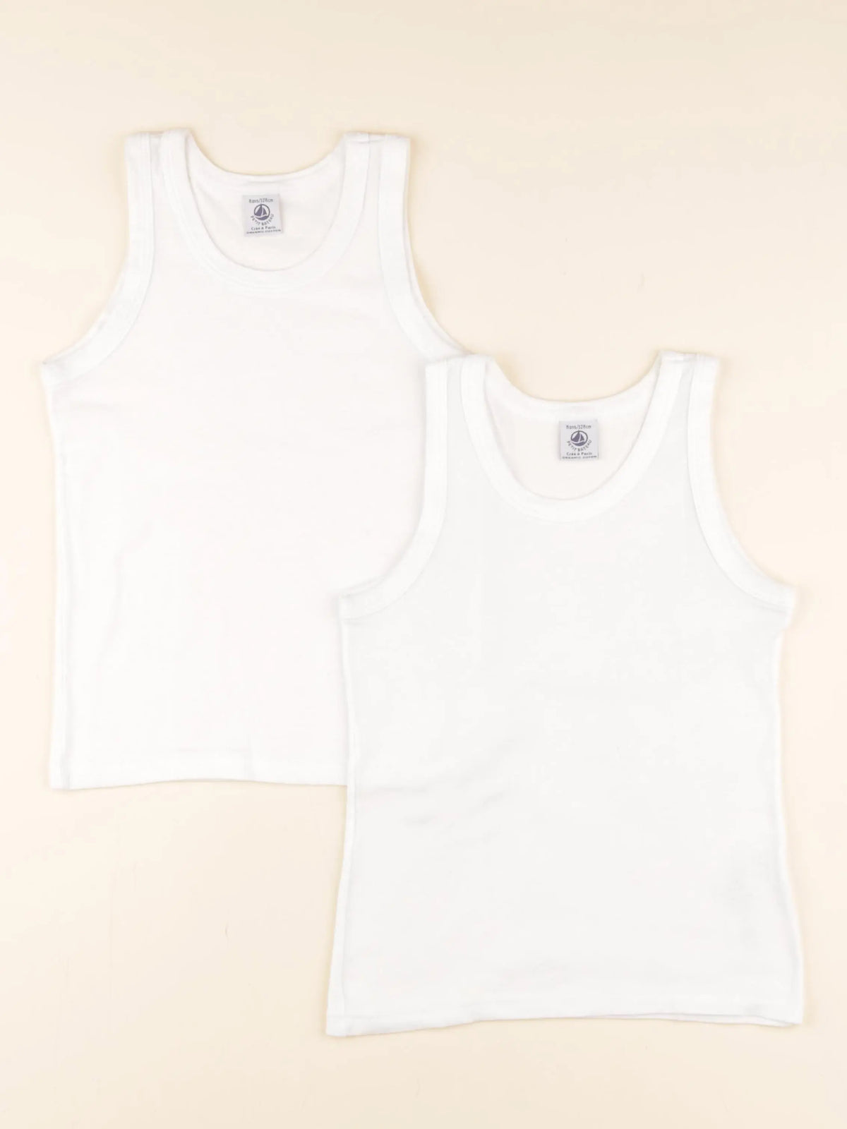 Petit Bateau - lot de 2 maillots de corps blanc - 8 ans