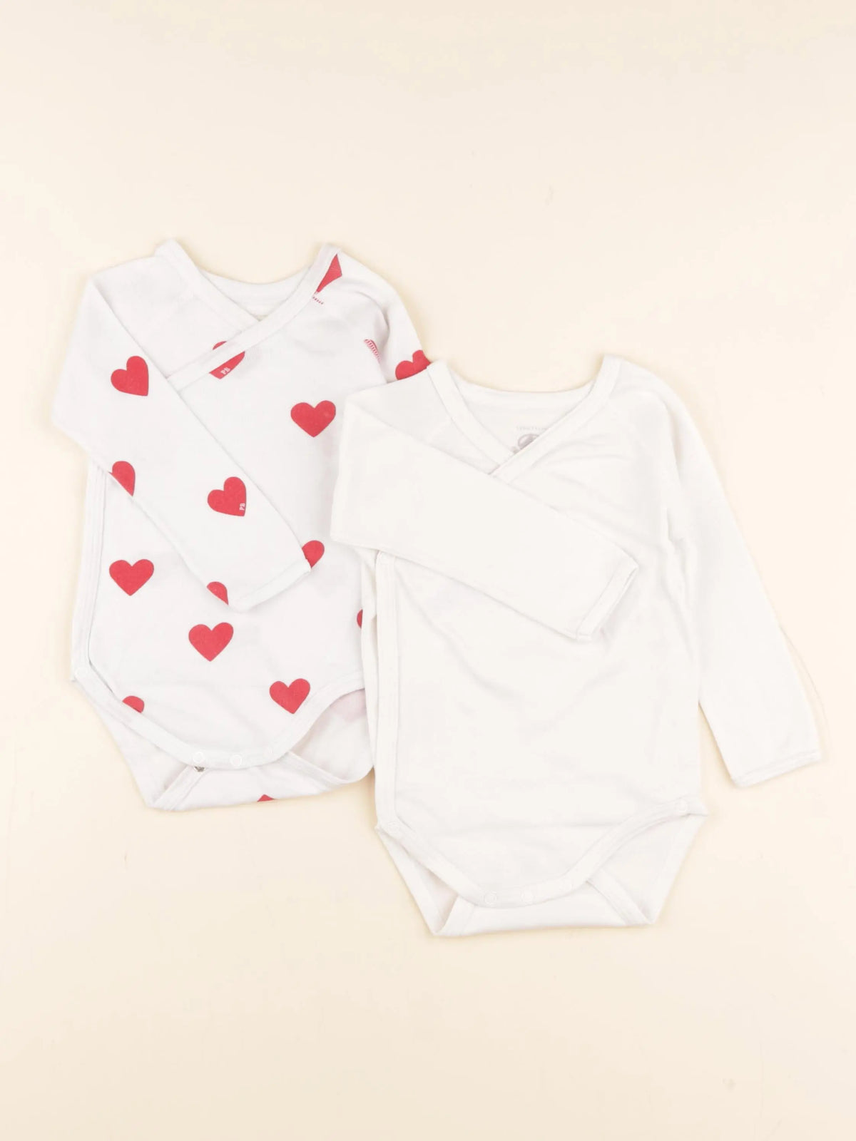 Petit Bateau - lot de 2 bodies en coton blanc - 12 mois