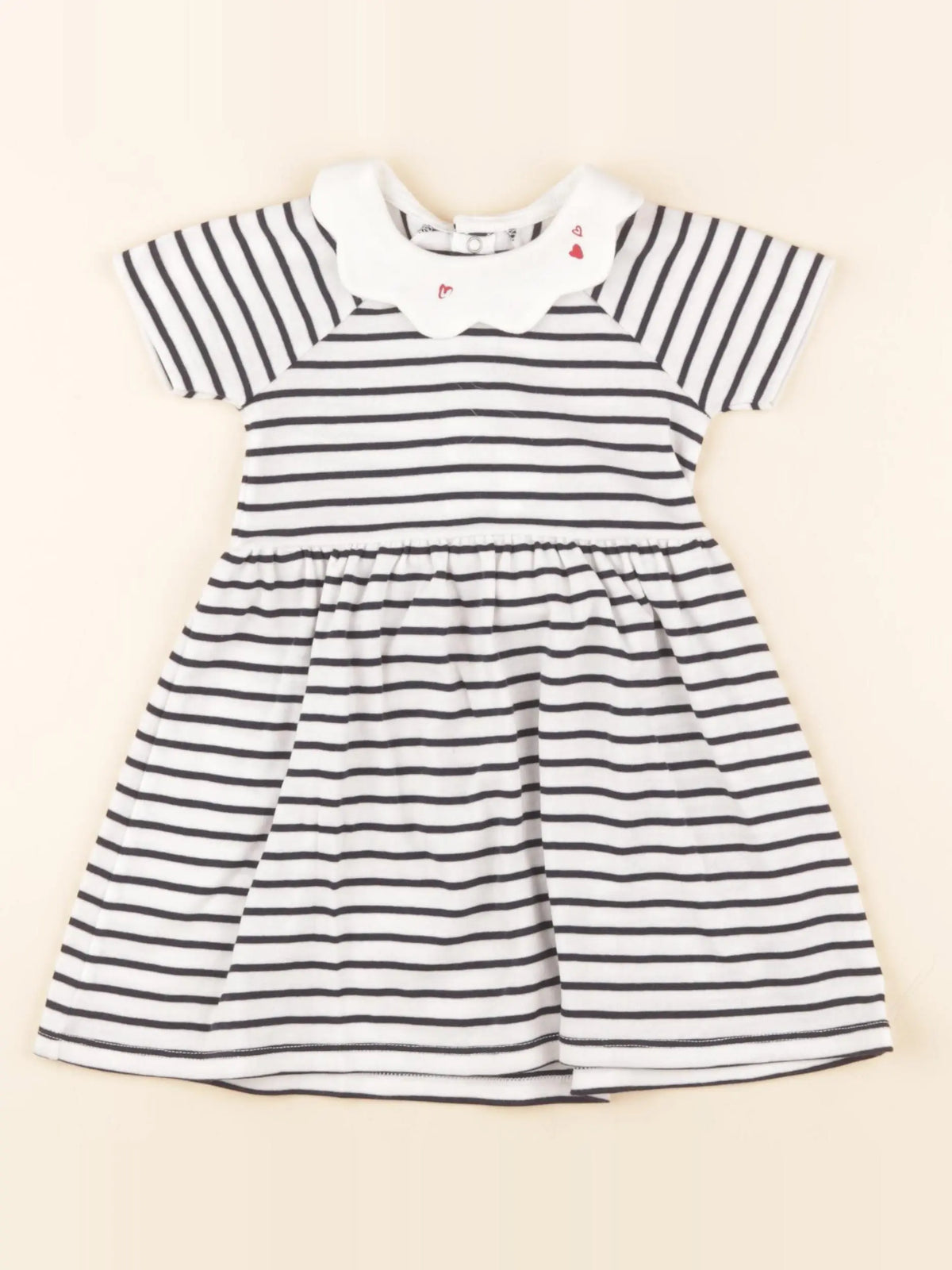 Petit Bateau - robe bleu, blanc - 12 mois