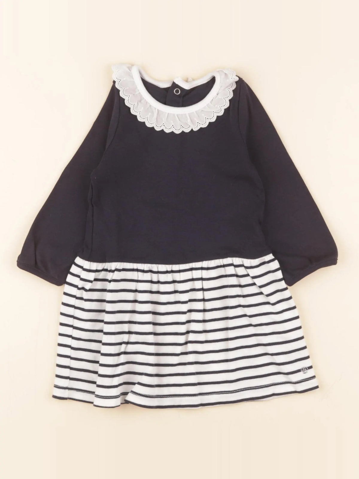 Petit Bateau - robe bleu - 12 mois