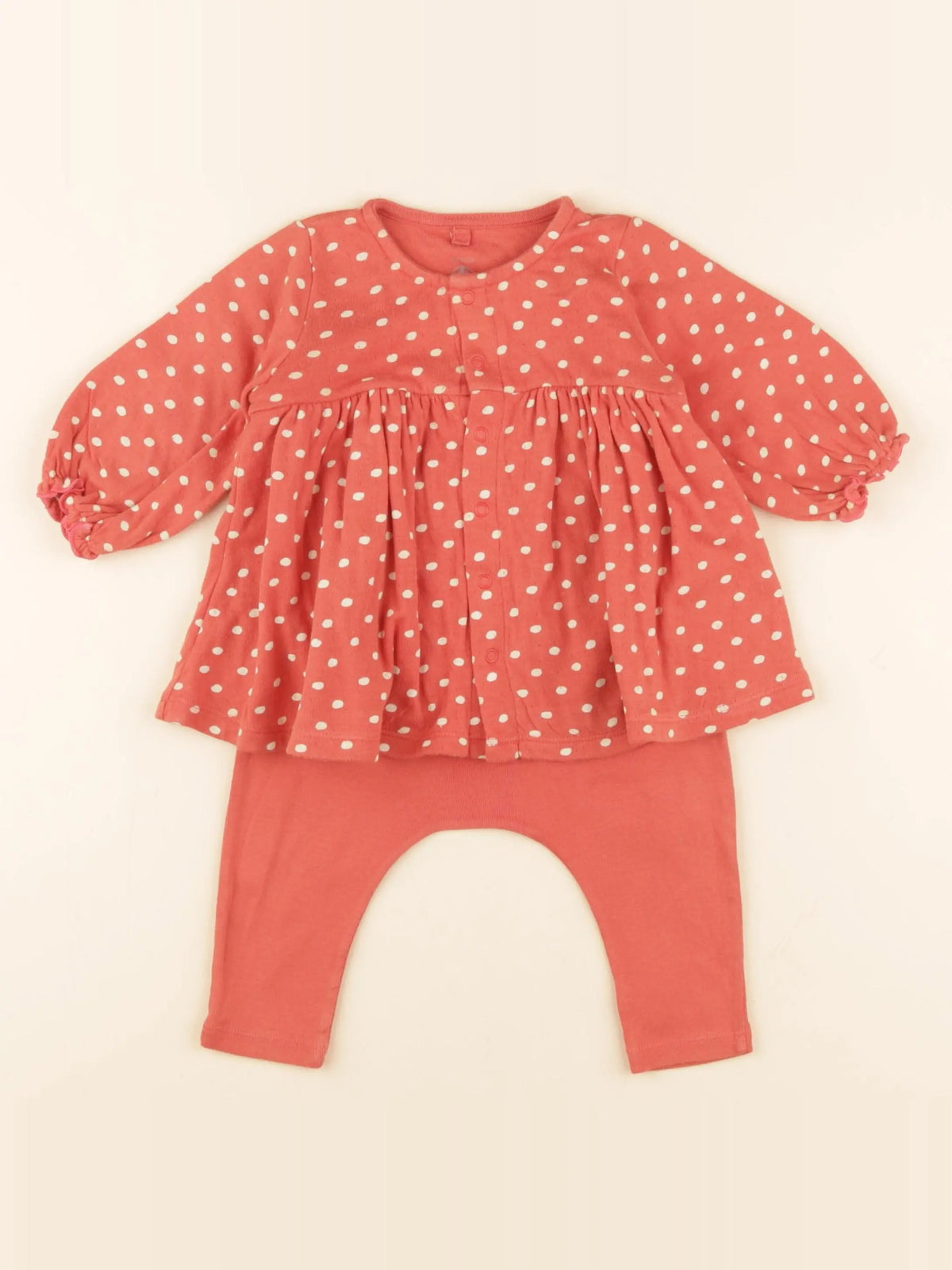 Petit Bateau - pyjama coton rose - 6 mois