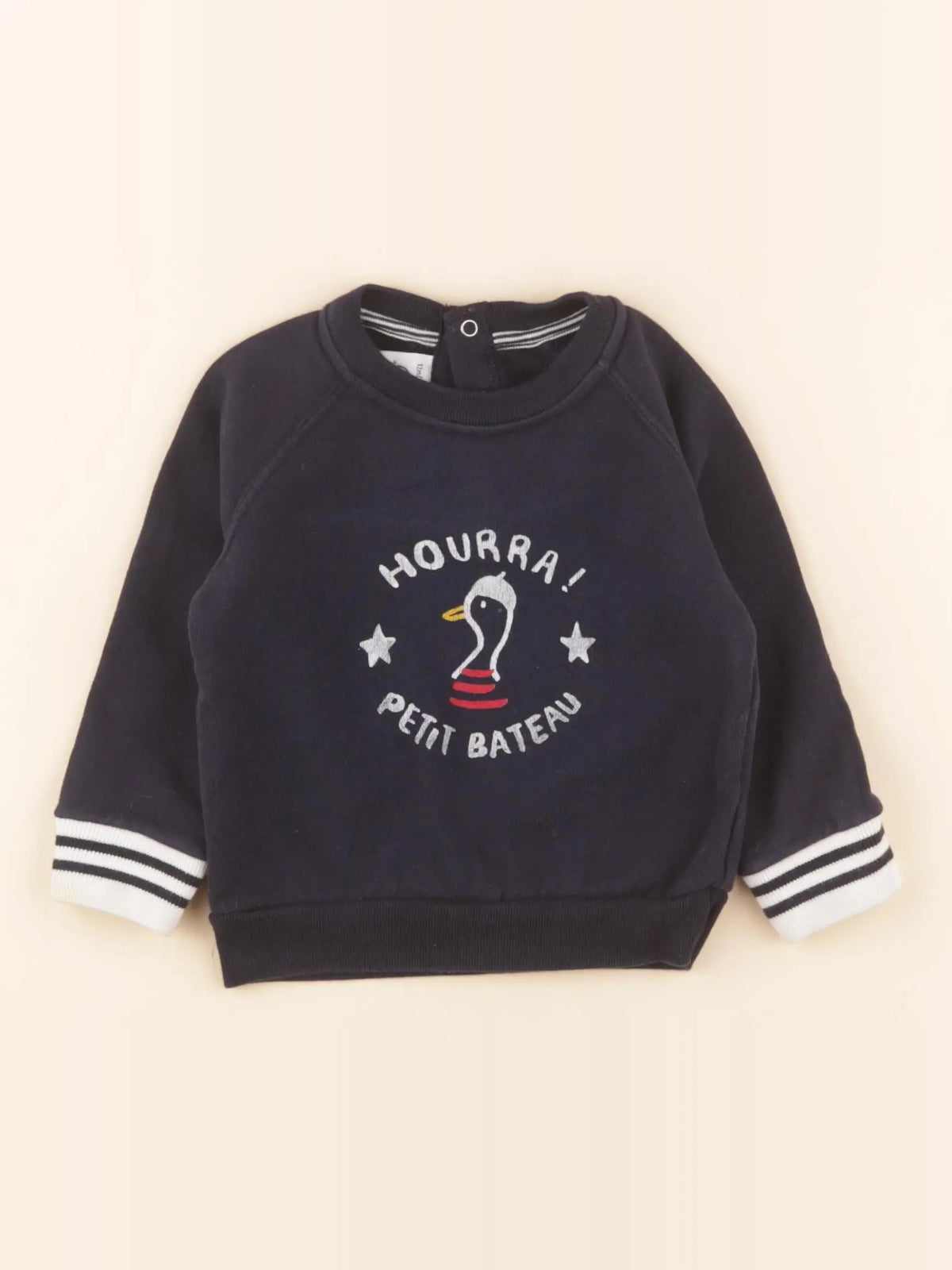 Petit Bateau - sweat bleu - 12 mois