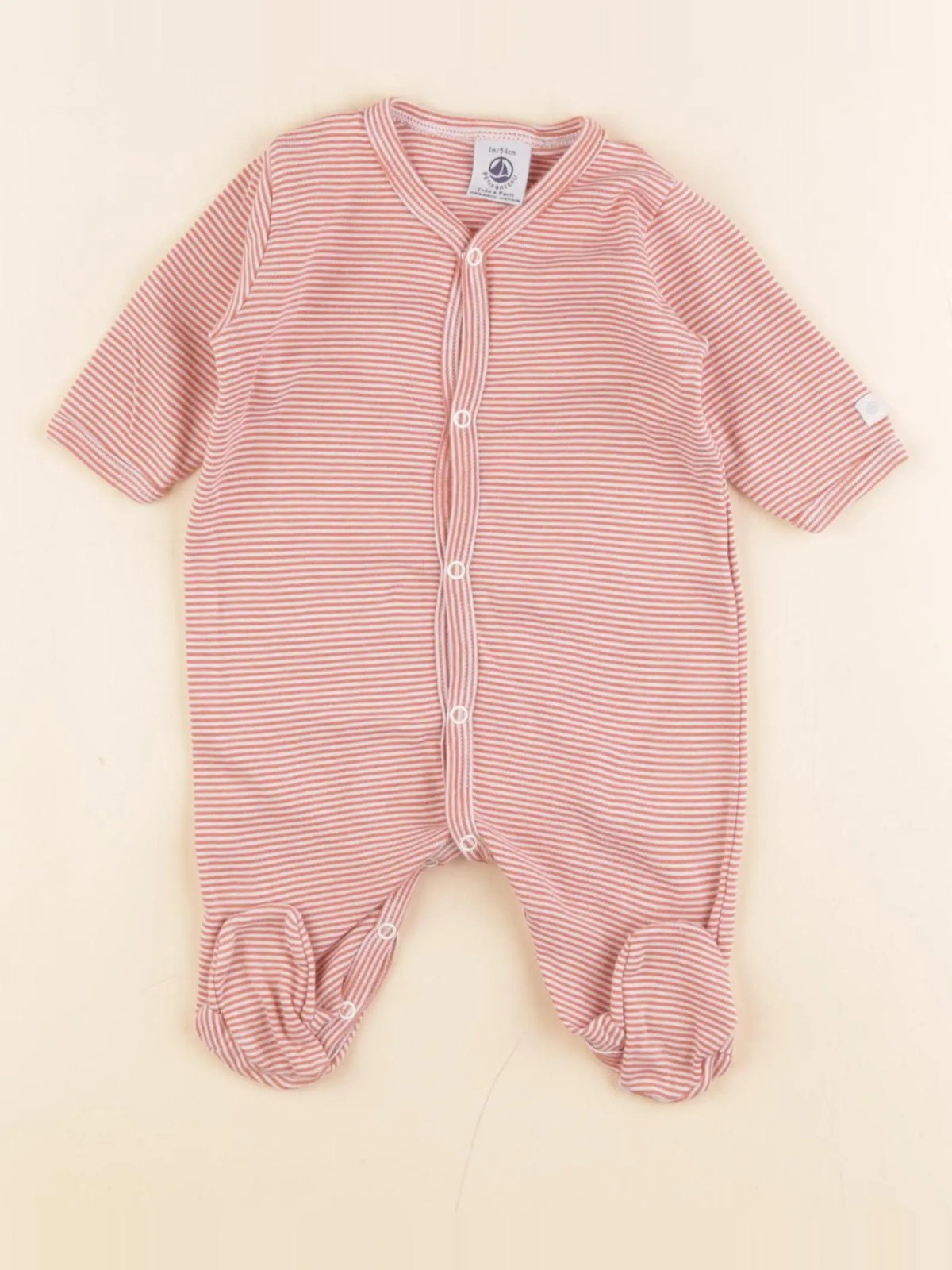 Petit Bateau - pyjama coton orange - 1 mois