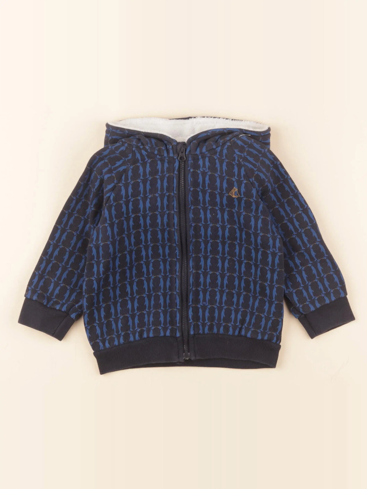Petit Bateau - sweat bleu, noir - 18 mois