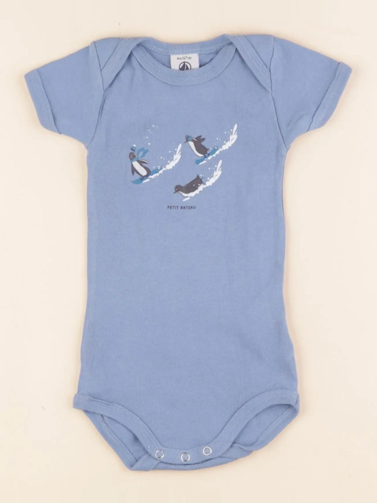 Petit Bateau - body bleu - 6 mois