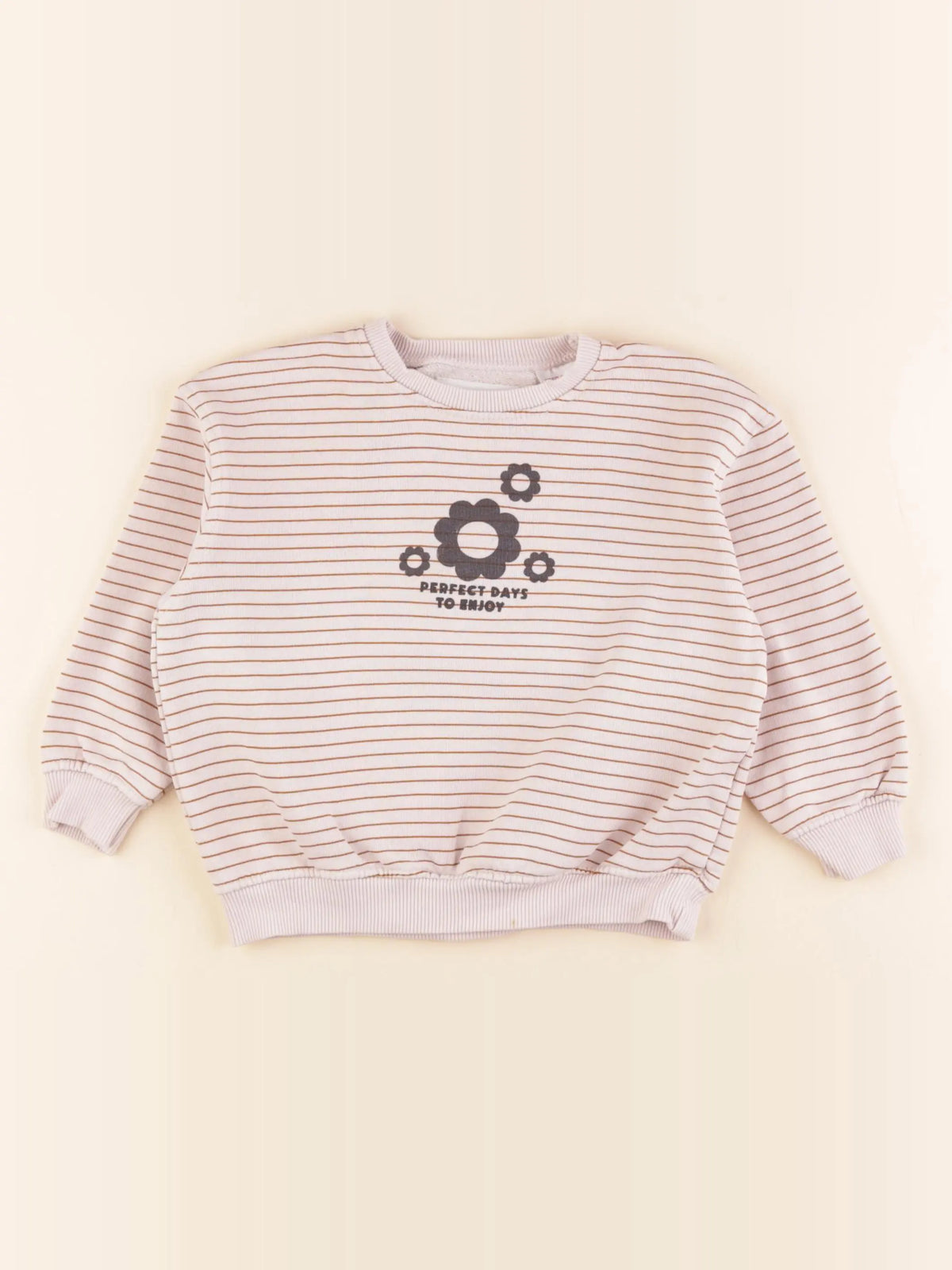 Zara - sweat beige, marron - 2 ans