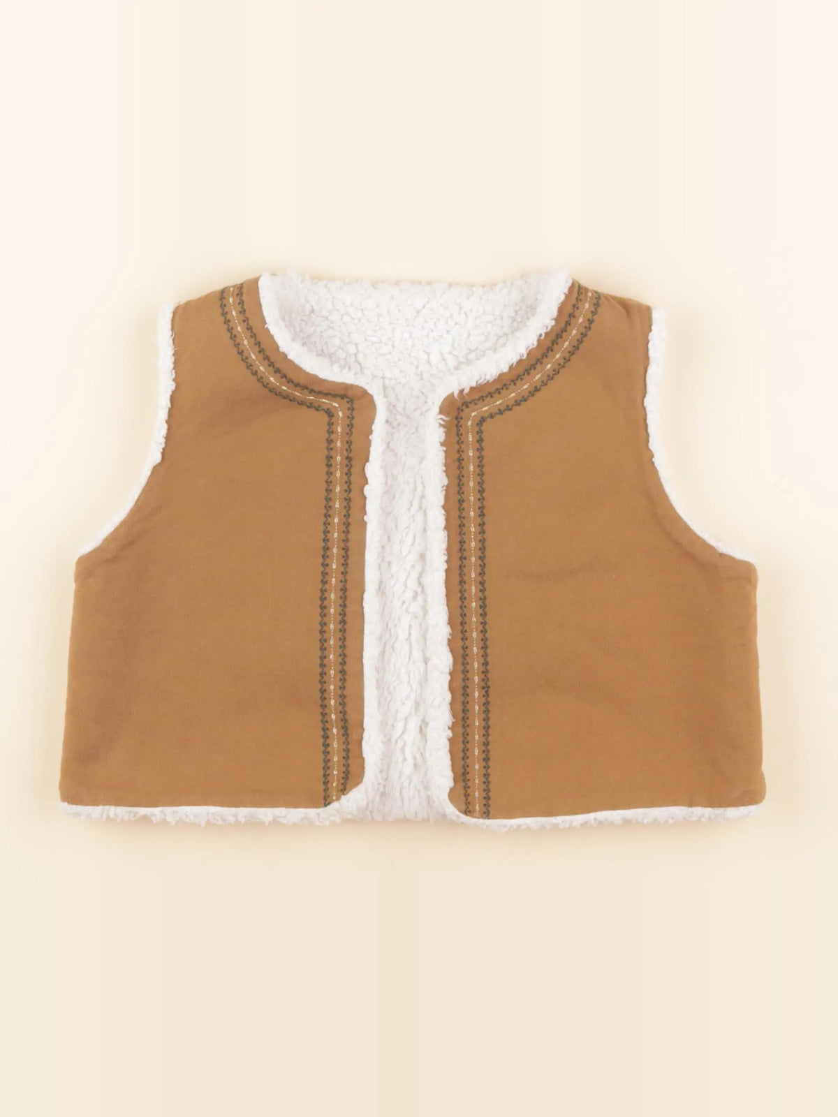 Petit Bateau - gilet marron - 8 ans
