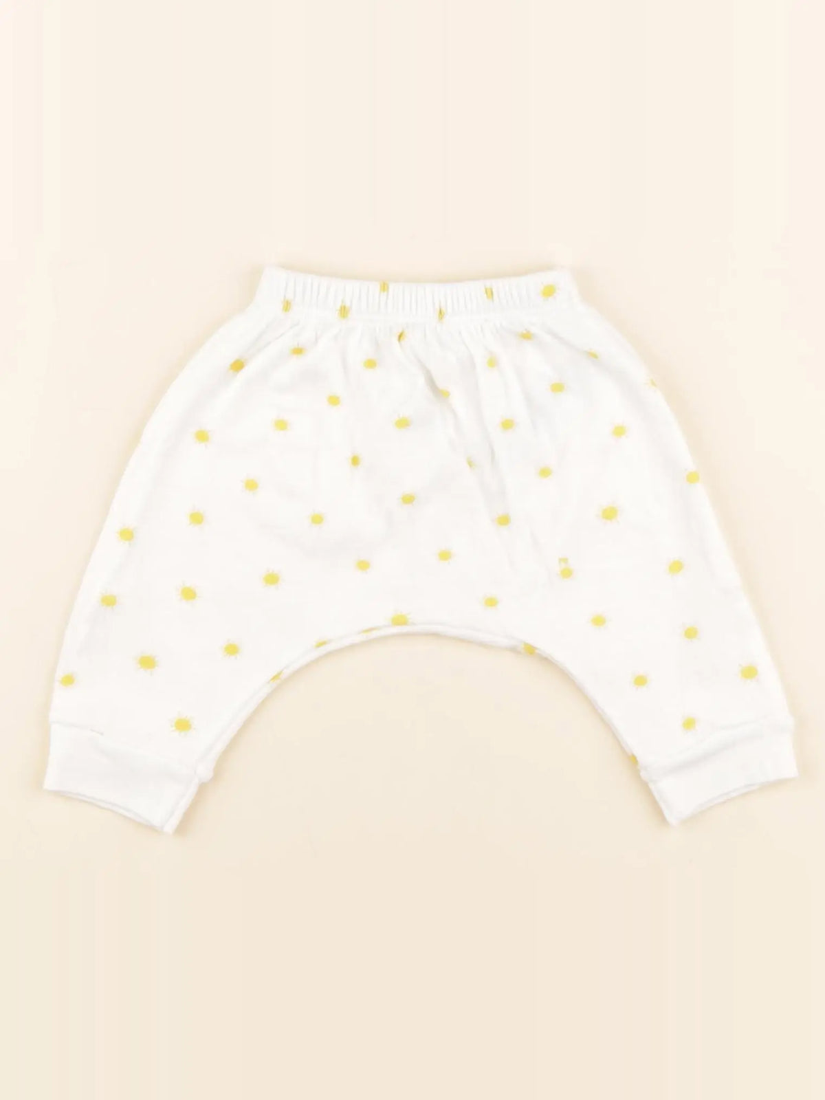 Petit Bateau - sarouel blanc, jaune - 1 mois