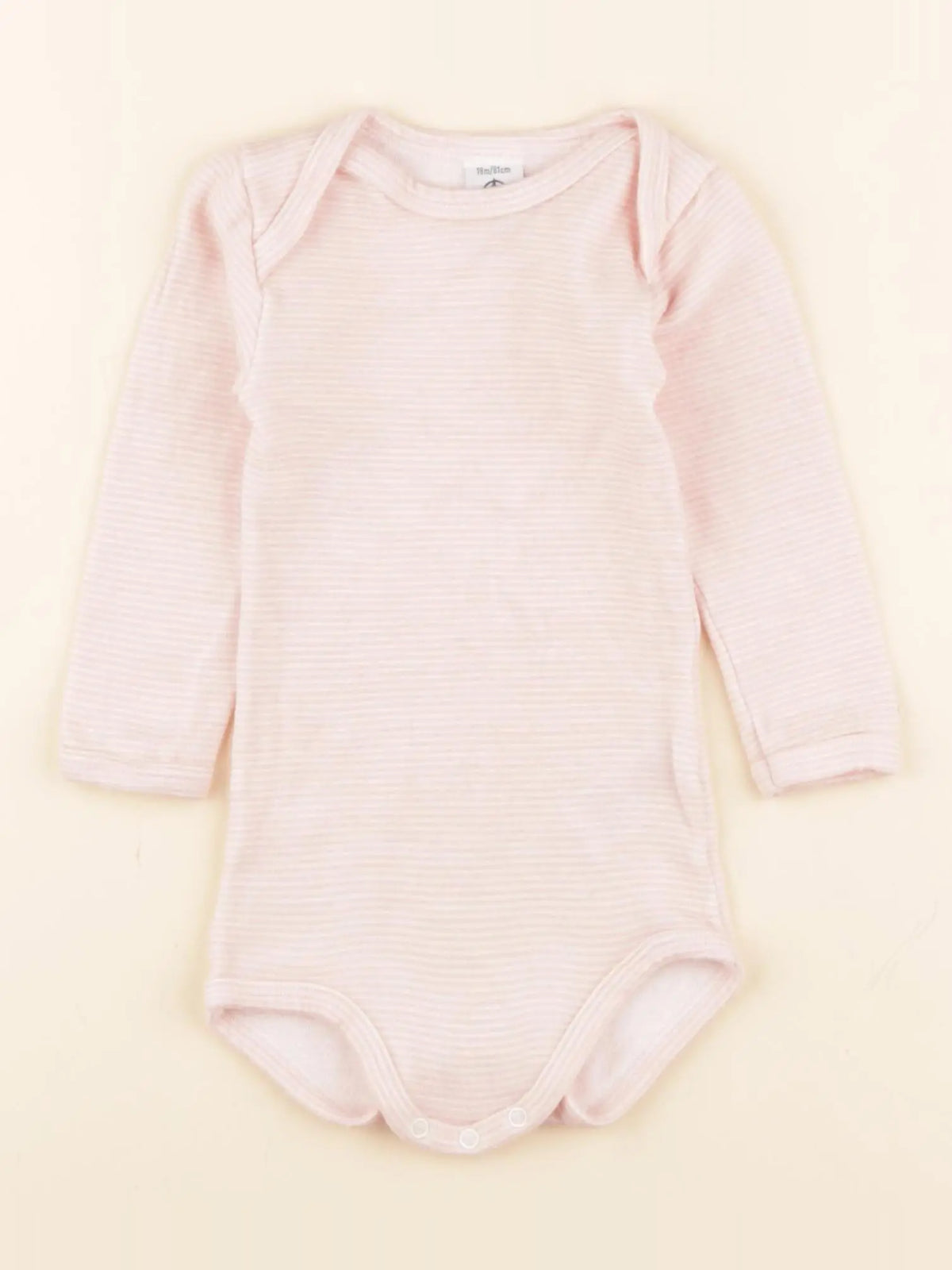 Petit Bateau - body rose, blanc - 12 mois