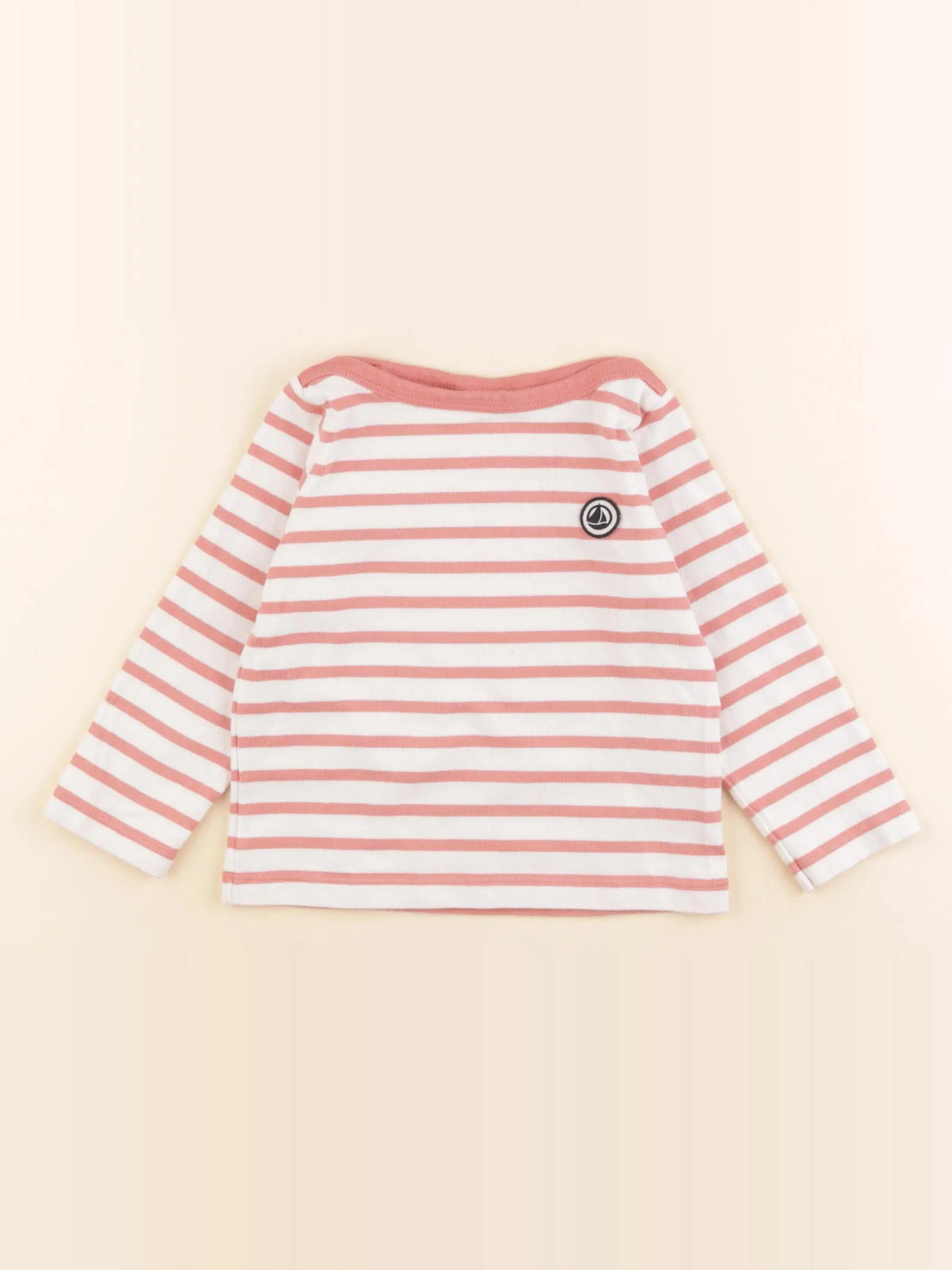 Petit Bateau - tee-shirt rose, blanc - 3 ans