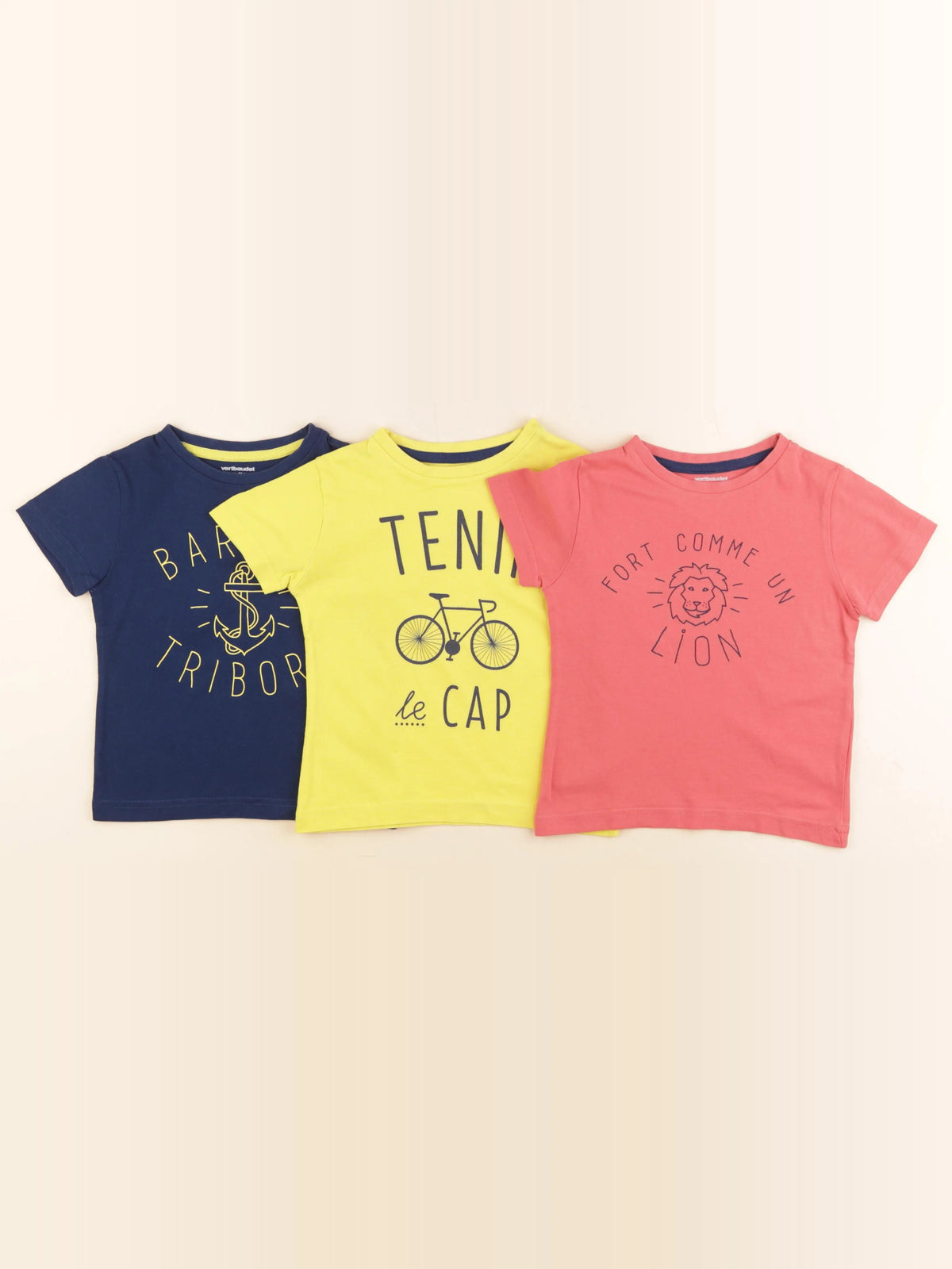 Vertbaudet - lot de 3 tee-shirts multicolore - 3 ans