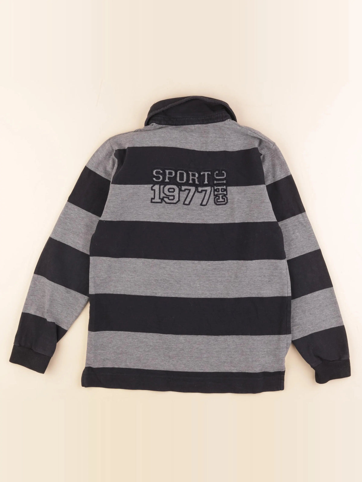Cyrillus - polo imprimé au dos gris, noir - 10 ans