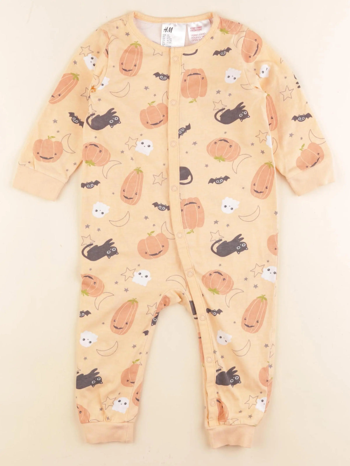 H&M - pyjama coton orange - 9/12 mois
