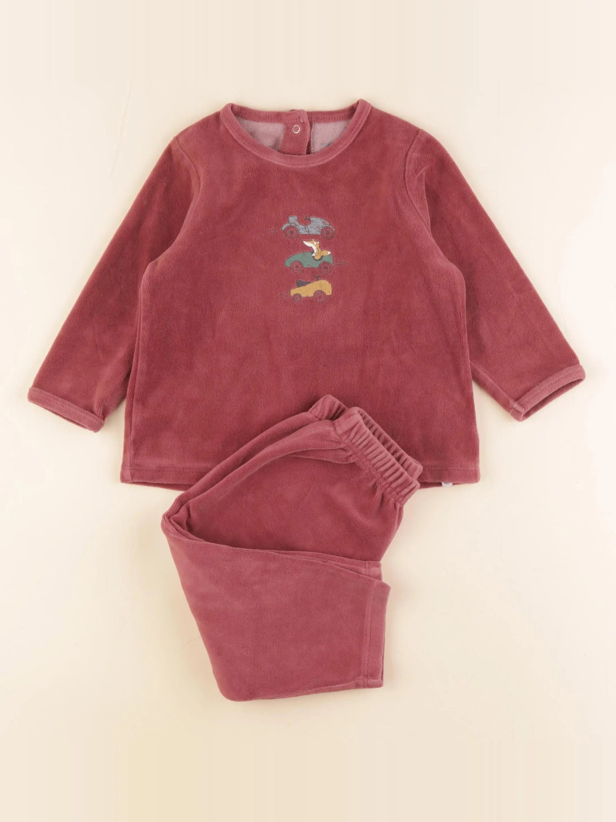 Vertbaudet - pyjama velours rouge - 2 ans