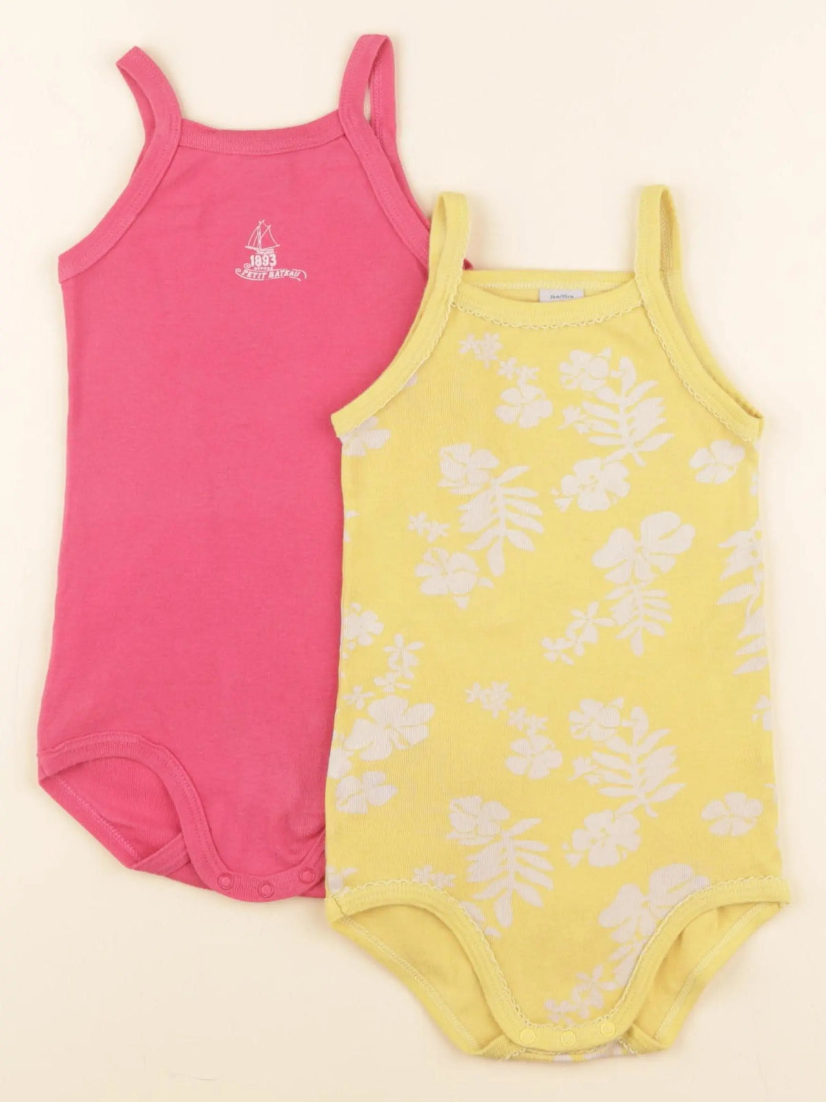 Petit Bateau - lot de 2 bodies en coton multicolore - 36 mois