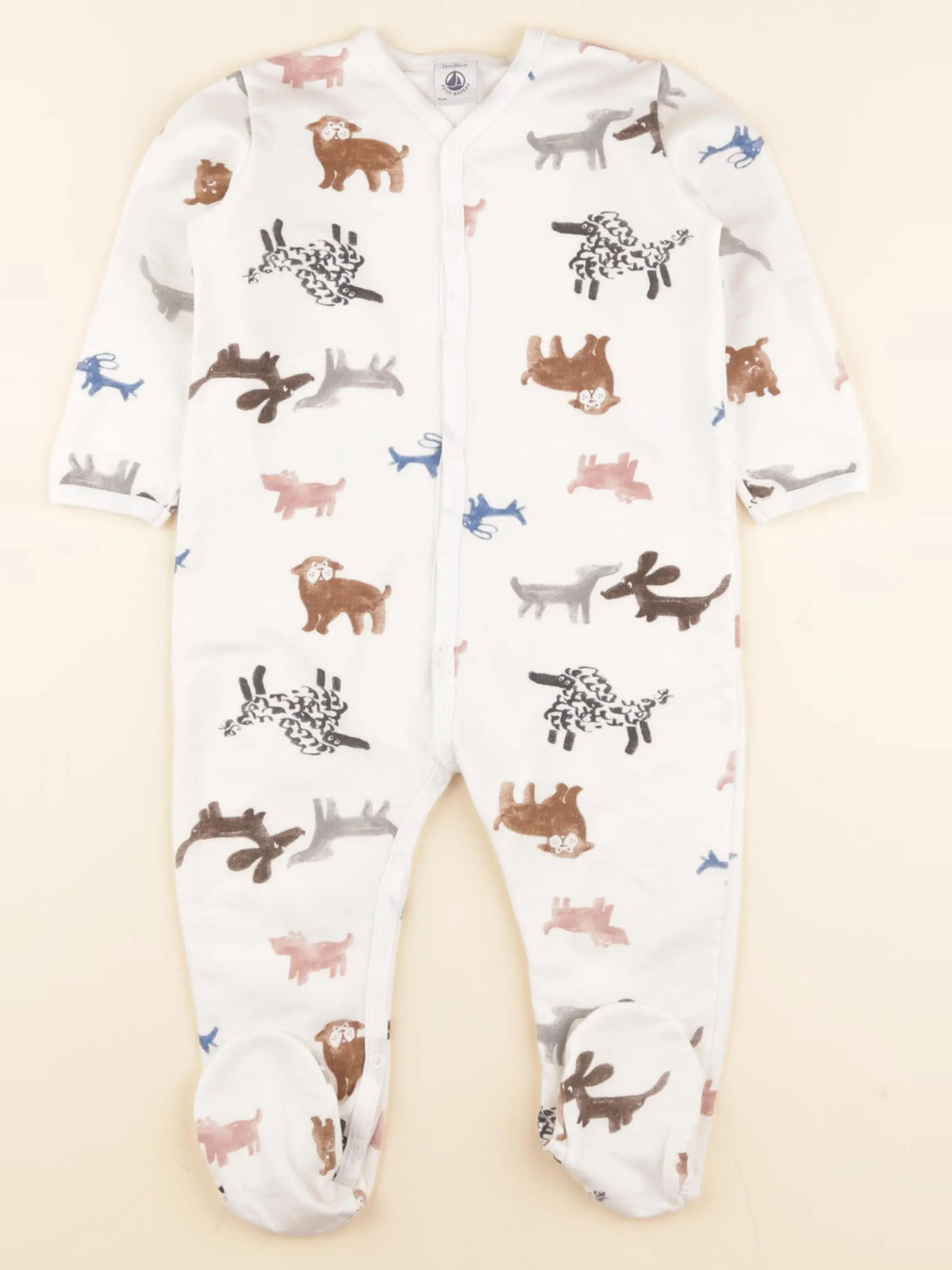 Petit Bateau - pyjama coton blanc - 24 mois