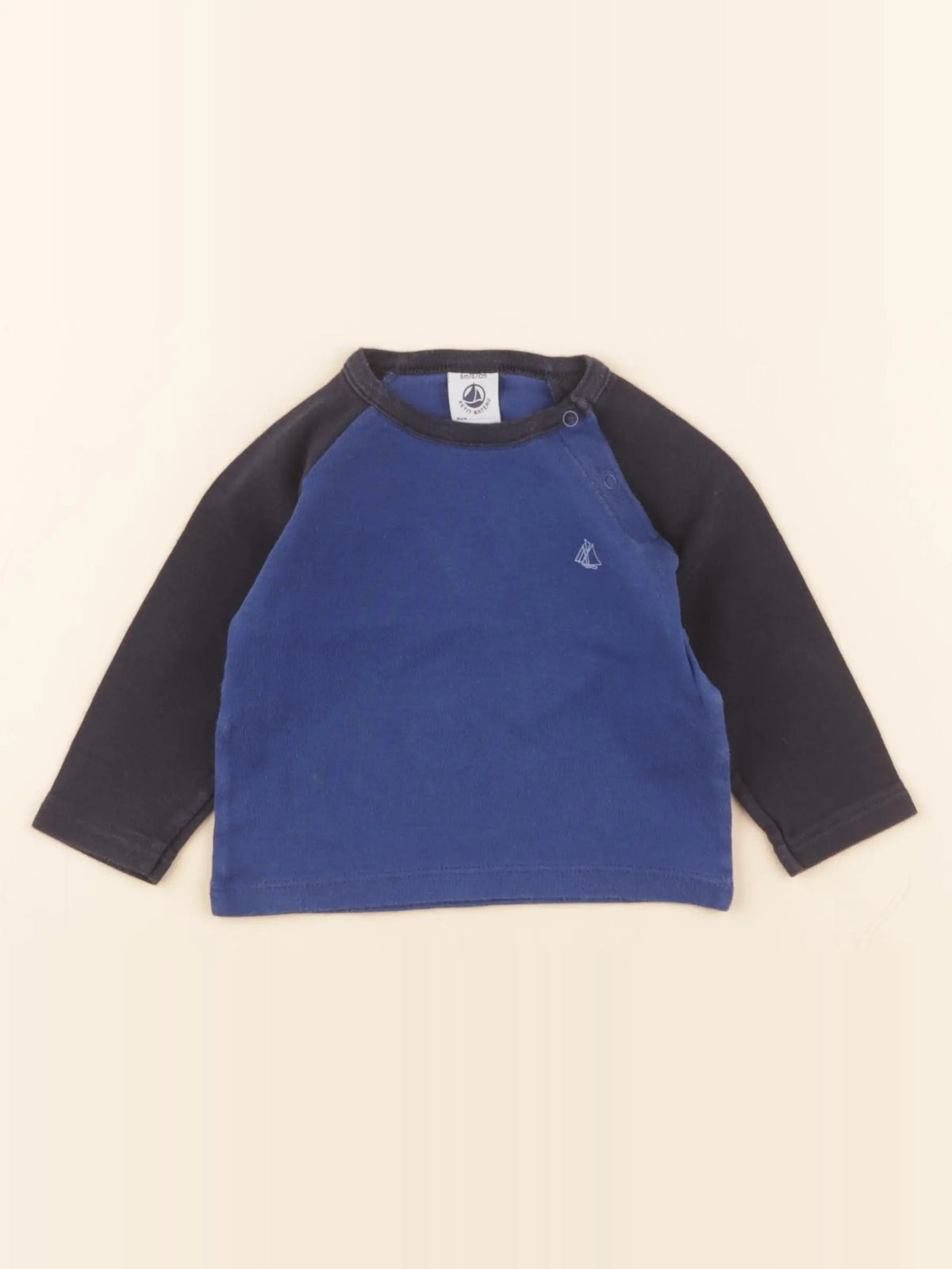 Petit Bateau - tee-shirt bleu - 6 mois