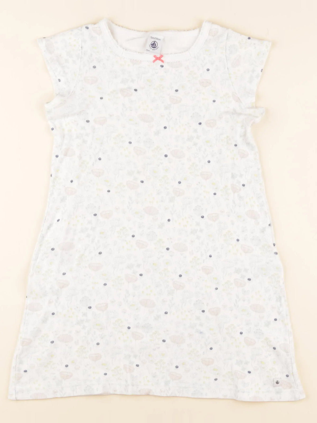 Petit Bateau - chemise de nuit coton blanc - 5 ans