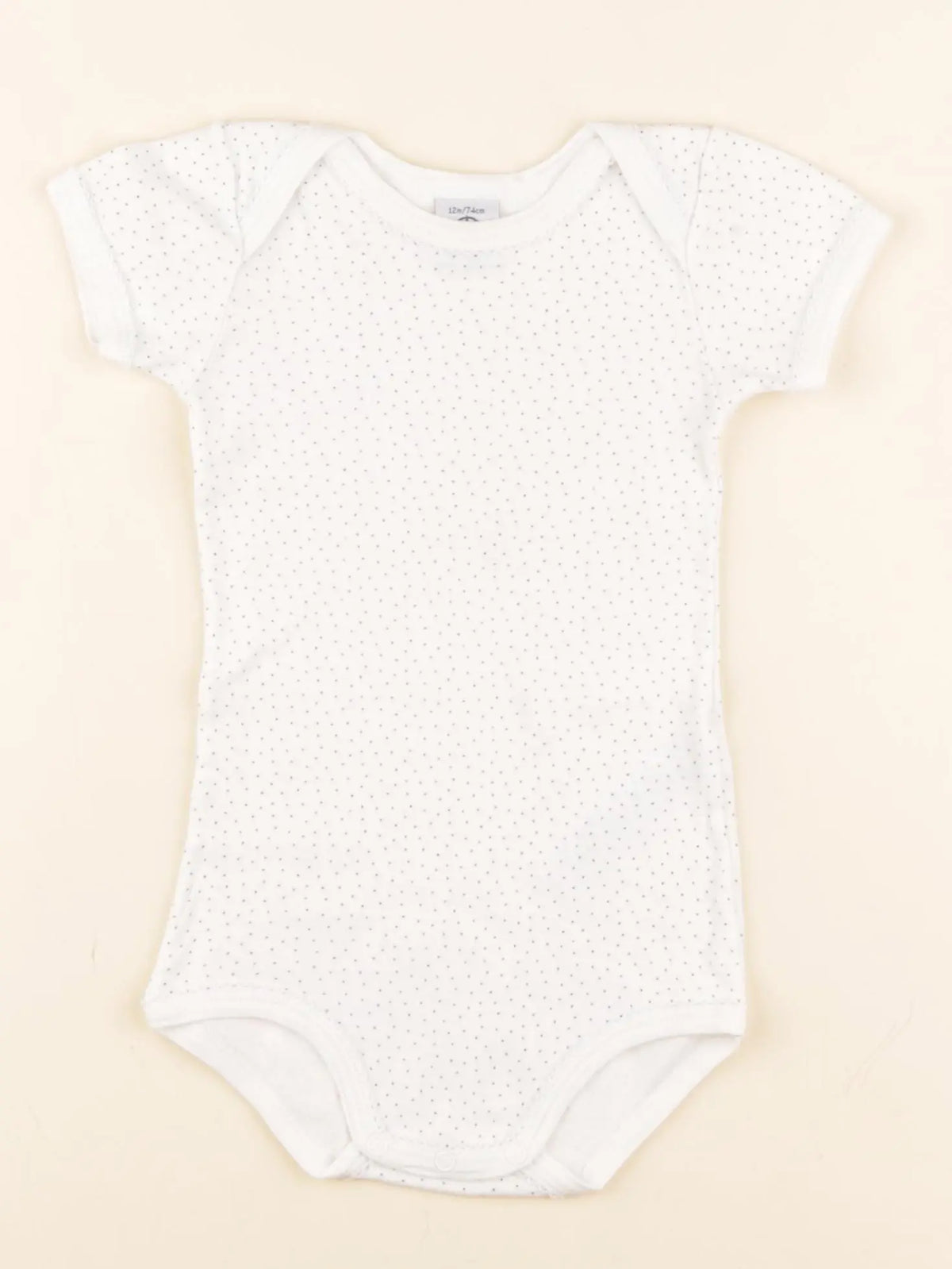 Petit Bateau - body blanc, bleu - 12 mois