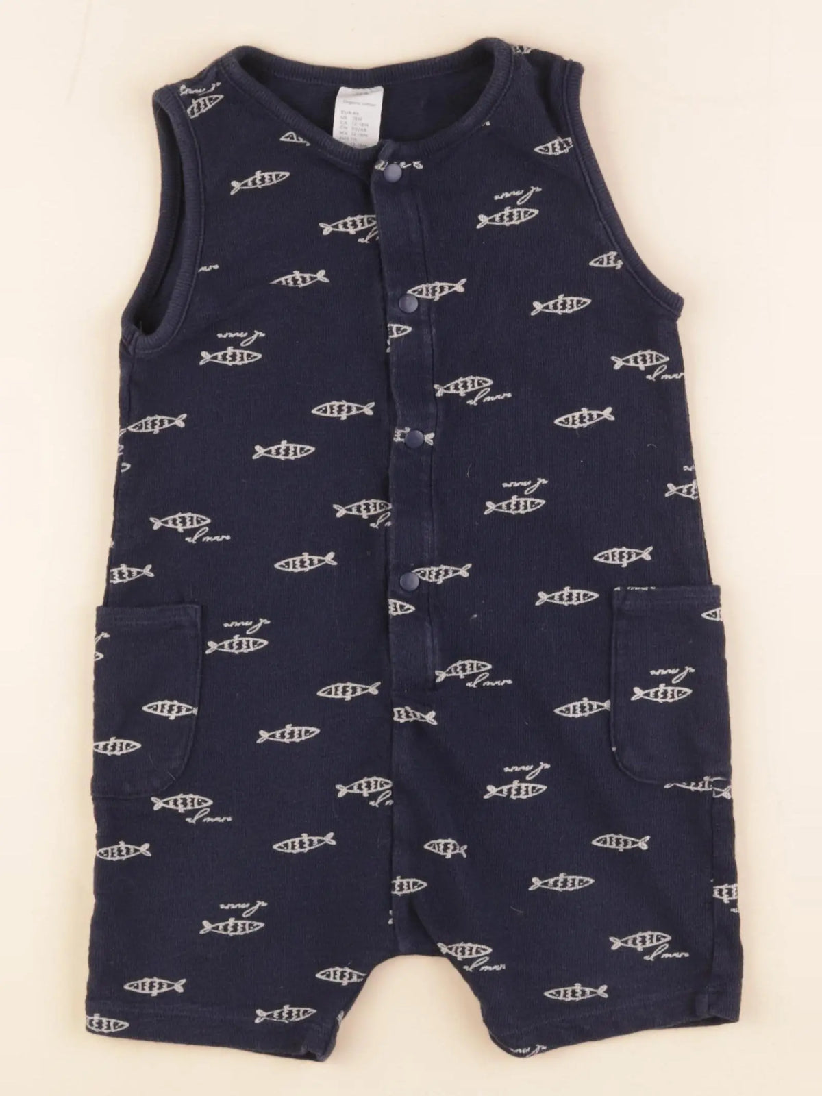 H&M - combinaison bleu - 12/18 mois