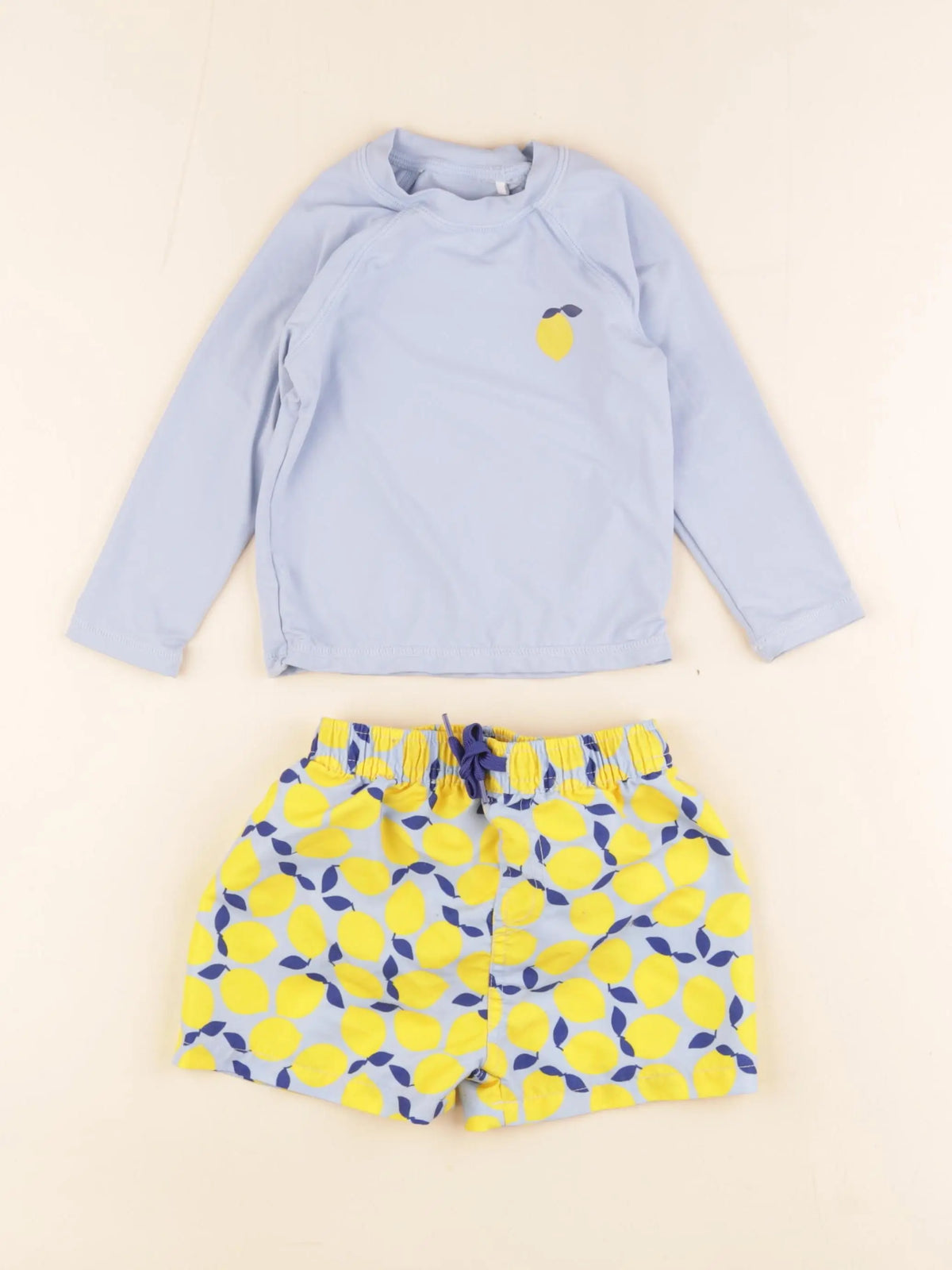 Monoprix - maillot de bain jaune, bleu - 18 mois
