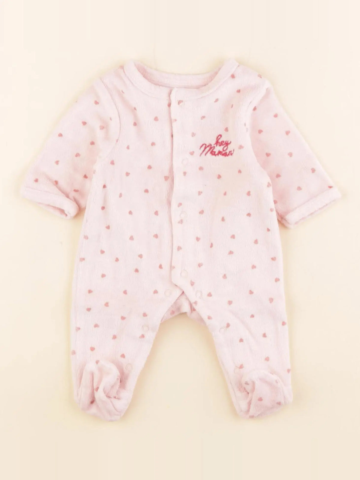 Vertbaudet - pyjama velours rose - 0 mois