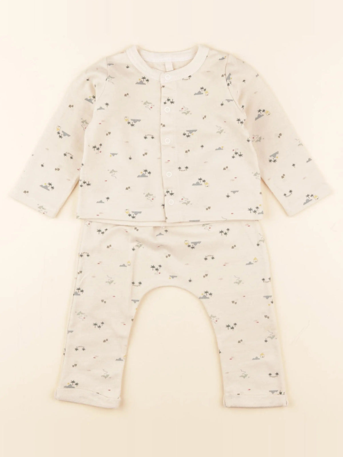 Petit Bateau - ensemble beige - 12 mois