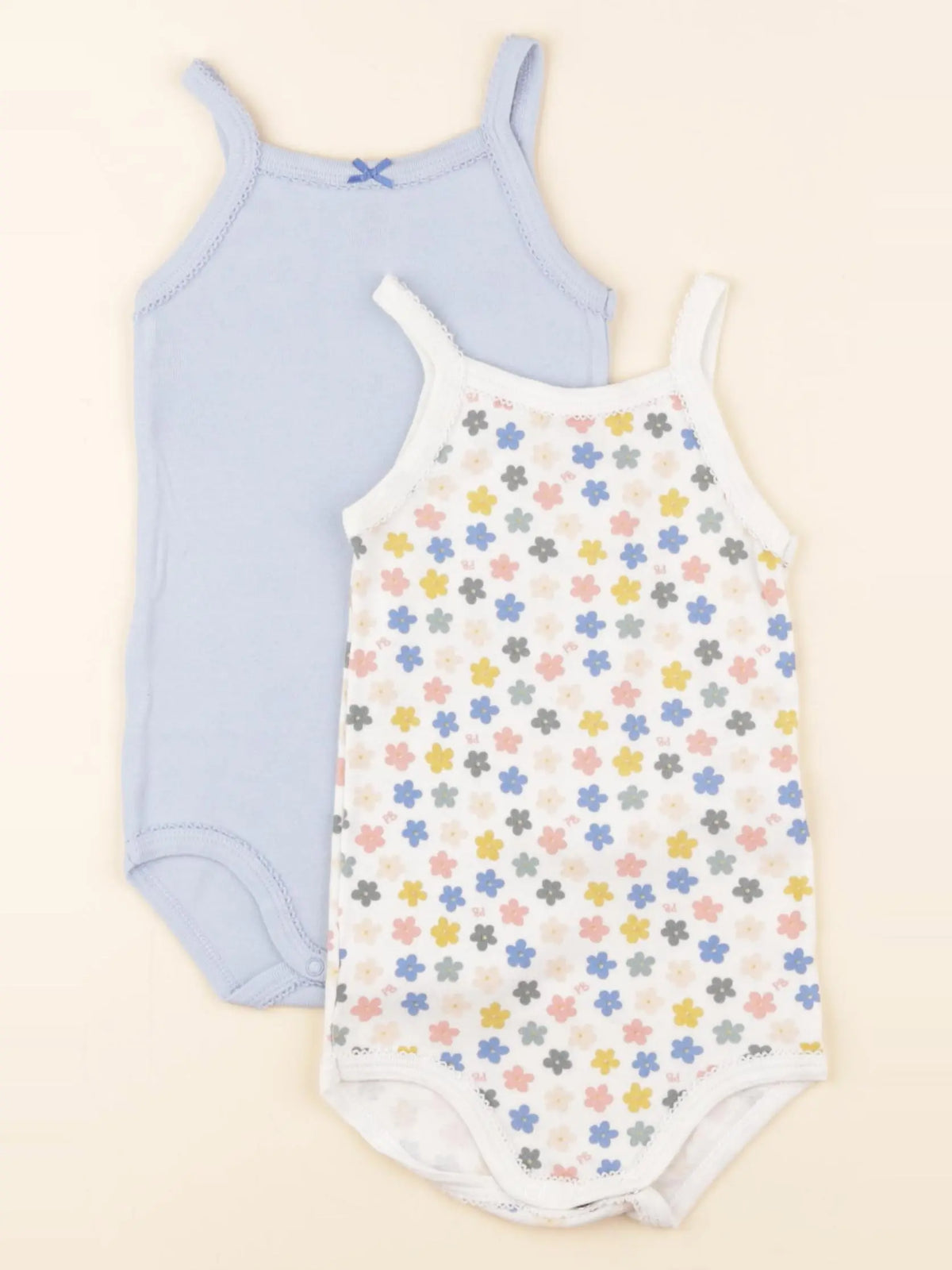 Petit Bateau - lot de 2 bodies en coton multicolore - 18 mois